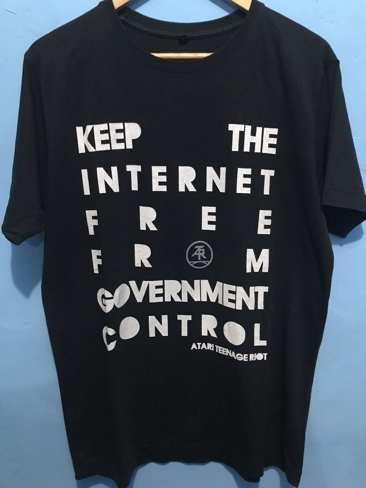 image of Band Tees x Good Music Merchandise Atari Teenage Riot Band T Shirt in Black, Men's (Size Large)