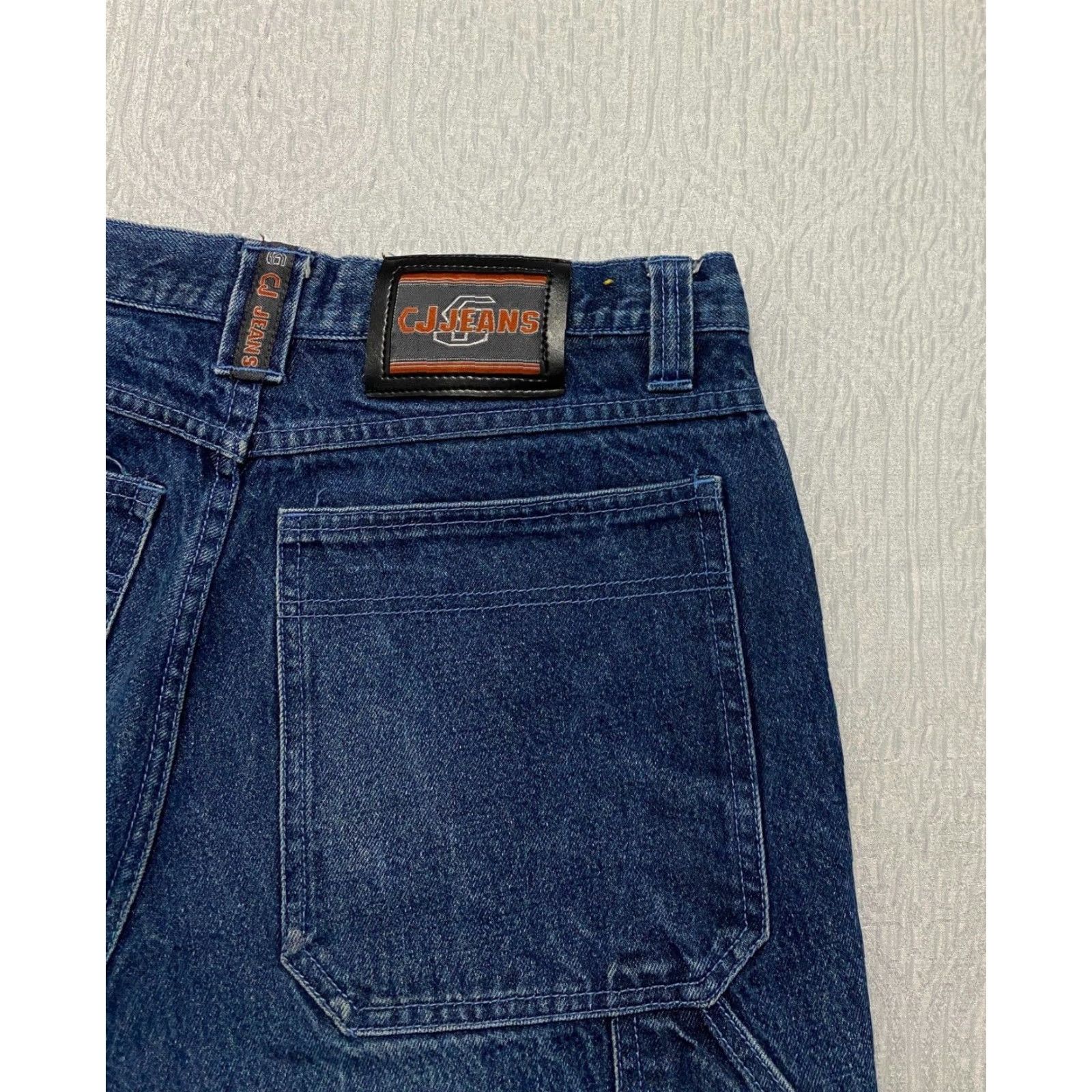 RMC Jeans VINTAGE CJ Jeans Mens Carpenter Jeans Loose Fit Wide-Leg 32x28 Blue 5-Pocket denim Baggy Mid Rise Relaxed Regular Size 32 Mens Shoes? Size US 32 / EU 48 - 3 Thumbnail
