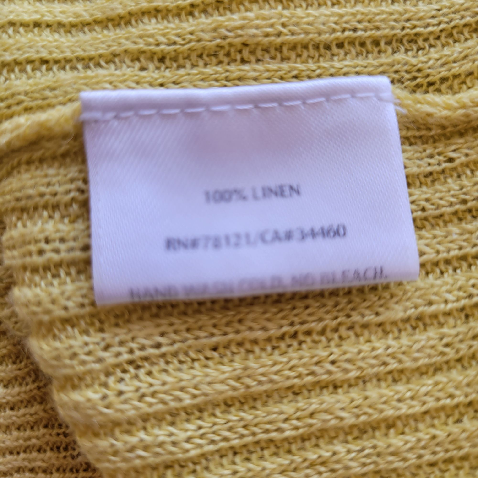 Eileen Fisher Eileen Fisher XS Yellow Ribbed Linen Sweater Lightweight Boa Size XS / US 0-2 / IT 36-38 - 5 Thumbnail