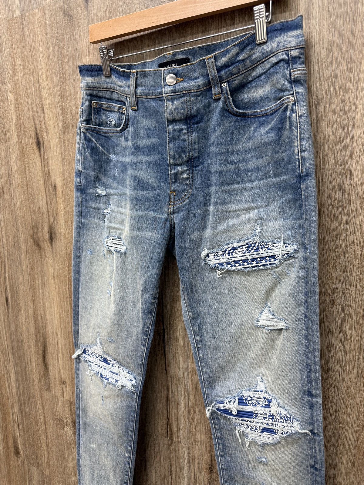 Amiri Amiri MX1 Blue Bandana Jeans Size US 34 / EU 50 - 4 Thumbnail