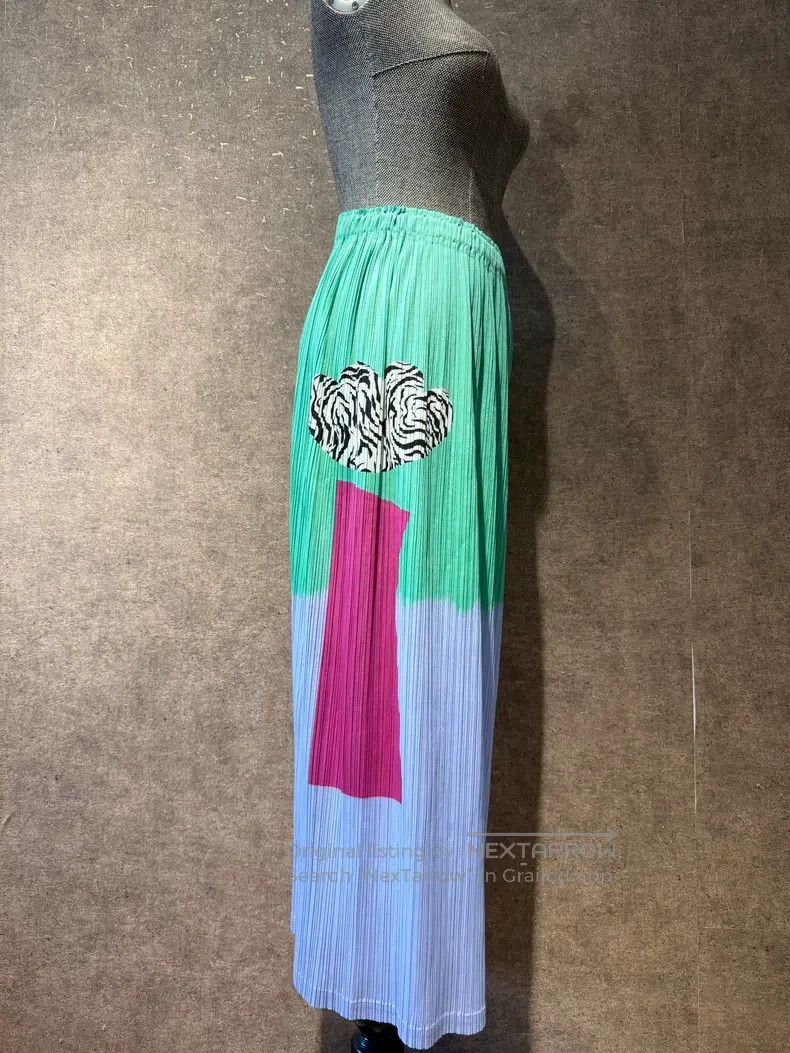 Issey Miyake Issey Miyake size:3 Color Block Zebra Midi Skirt Size 23" - 1 Thumbnail