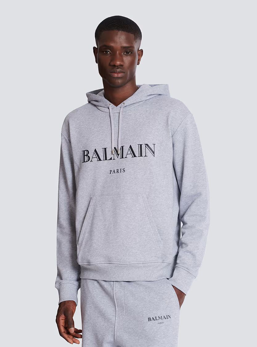 Balmain o1s1wg110925 Printed Hoodie in Grey Size US M / EU 48-50 / 2 - 5 Thumbnail