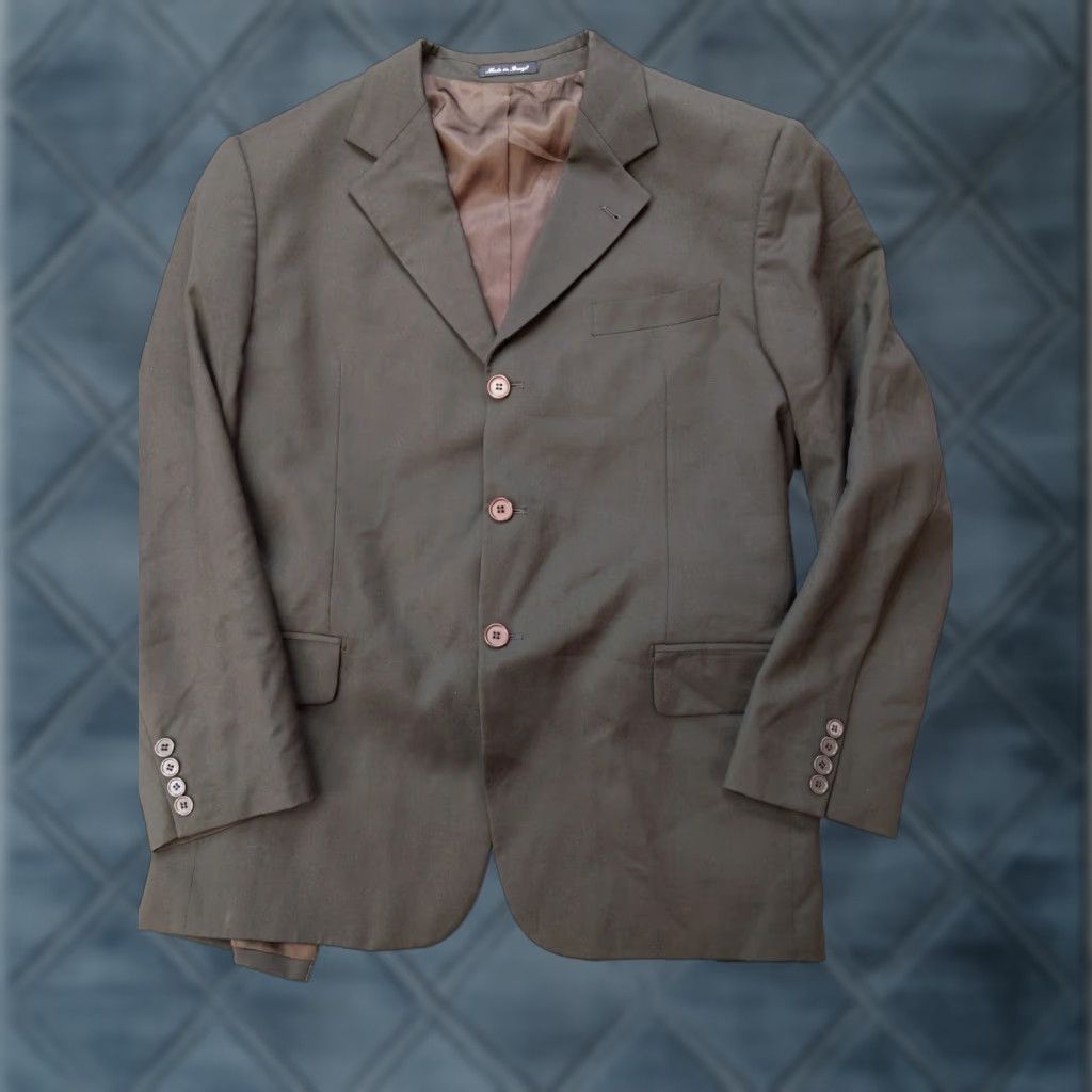 Brooksfield Brookfield Blazer Mens 52 Wool Classic Collection Suit Jacket Two Piece Solid Green Vintage: No Womens Mens Size 52R - 1 Thumbnail