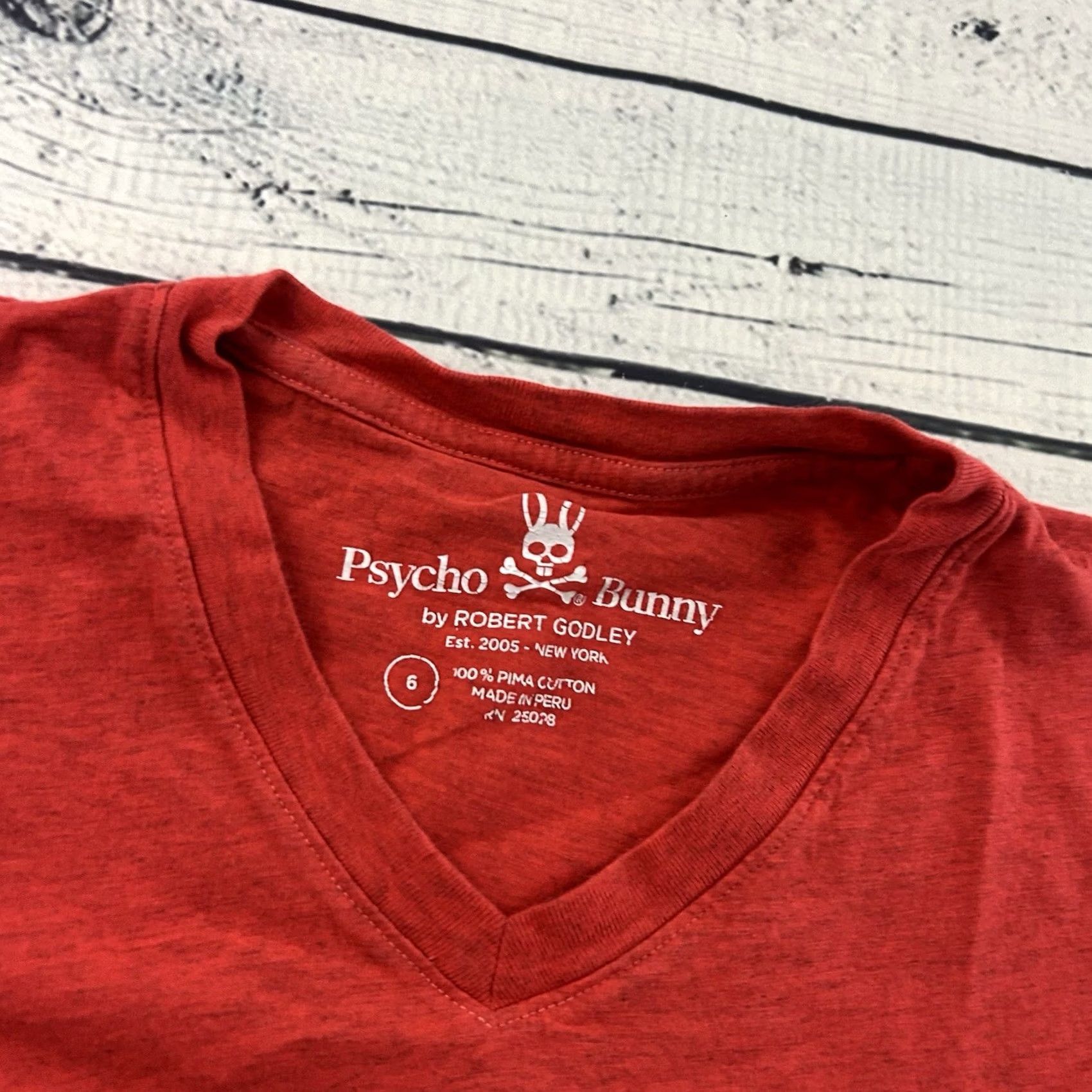 Psycho Bunny Psycho Bunny Short Sleeve V-Neck T Shirt Men's 6 Pink Red Shirt Mens V-Neck Short Sleeve Pink Psycho Bunny 6 Size US S / EU 44-46 / 1 - 2 Thumbnail