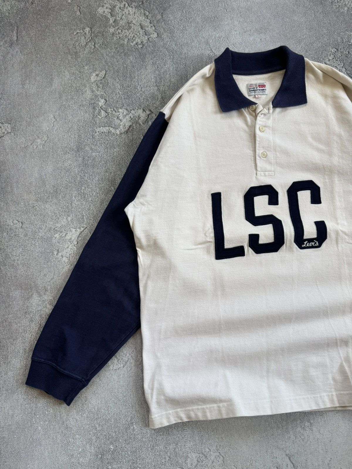 Levi's Levi’s L/size big logo rugby long sleeve sweatshirts 90s USA Size US L / EU 52-54 / 3 - 6 Thumbnail