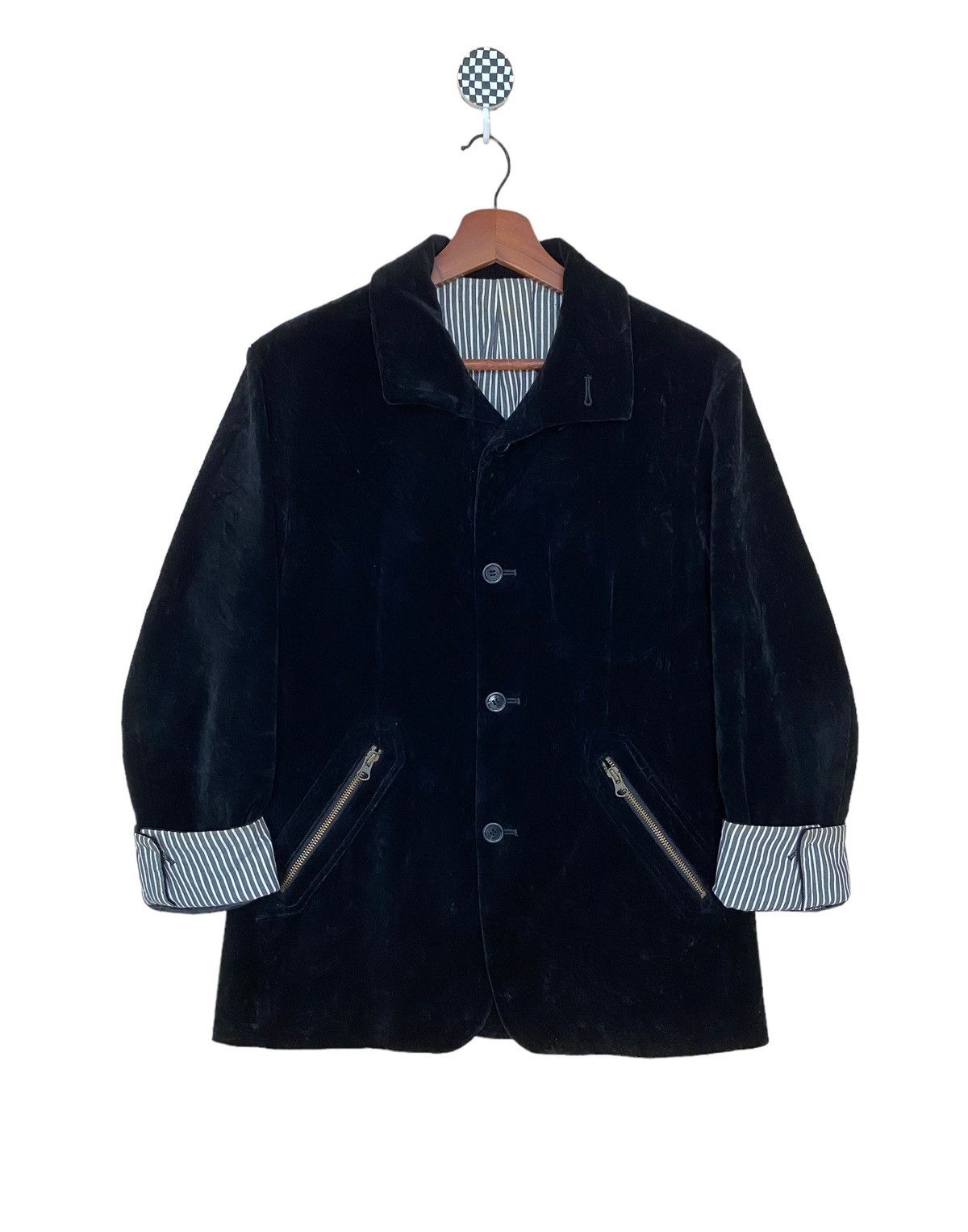 PPFM Vintage Japanese Brand PPFM Velvet Jacket 1990s Size US S / EU 44-46 / 1 - 1 Thumbnail
