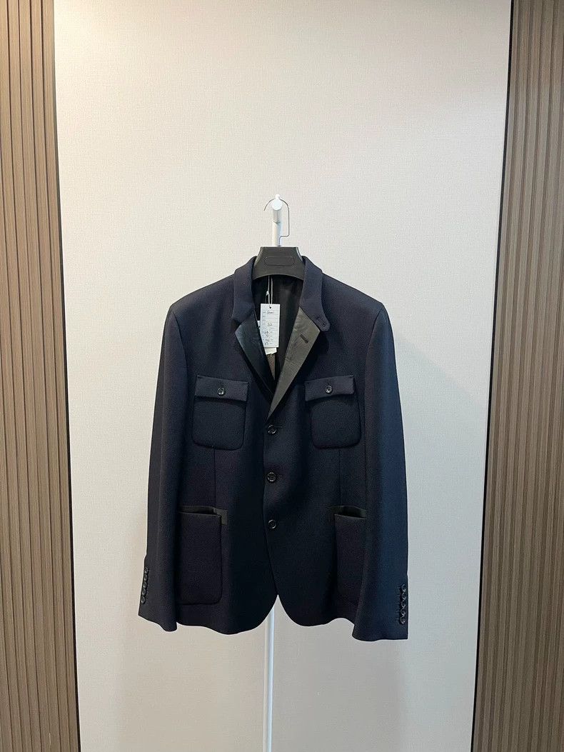 Gucci Gucci Black and blue stitching wool pocket jacket 2502-Next Size 52R - 1 Thumbnail