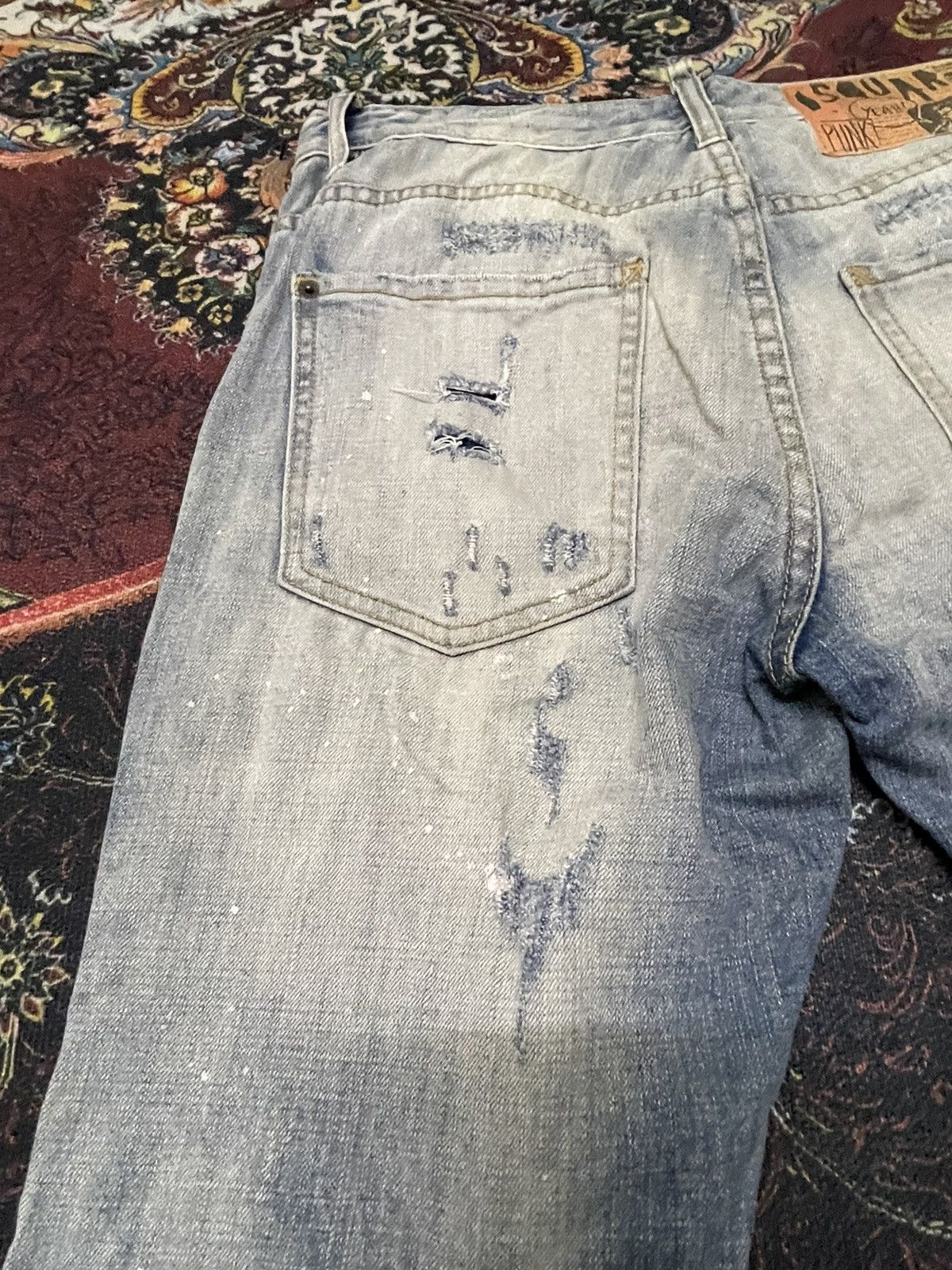Dsquared2 Dsquared2 Thrashed Punk Light Blue Jeans Size US 33 - 14 Thumbnail