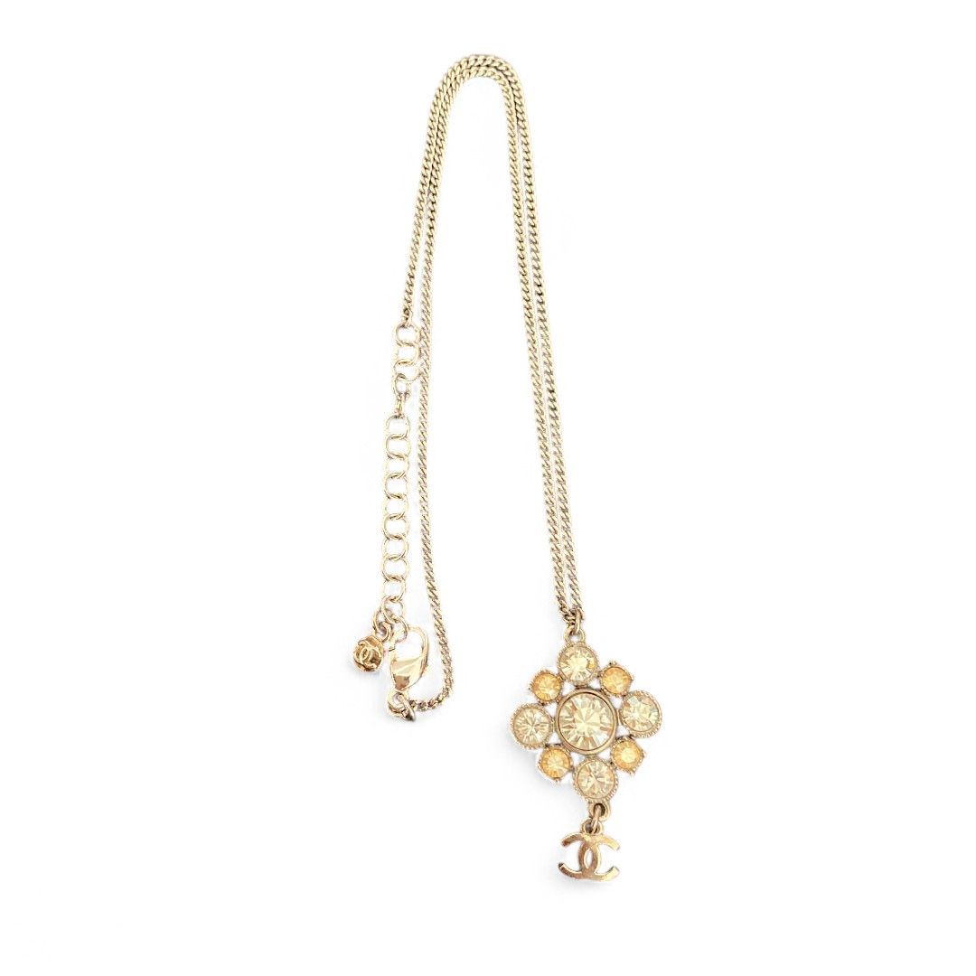Chanel Chanel - Necklace Silver Vintage CC Coco Diamond Timeless Size ONE SIZE - 4 Thumbnail