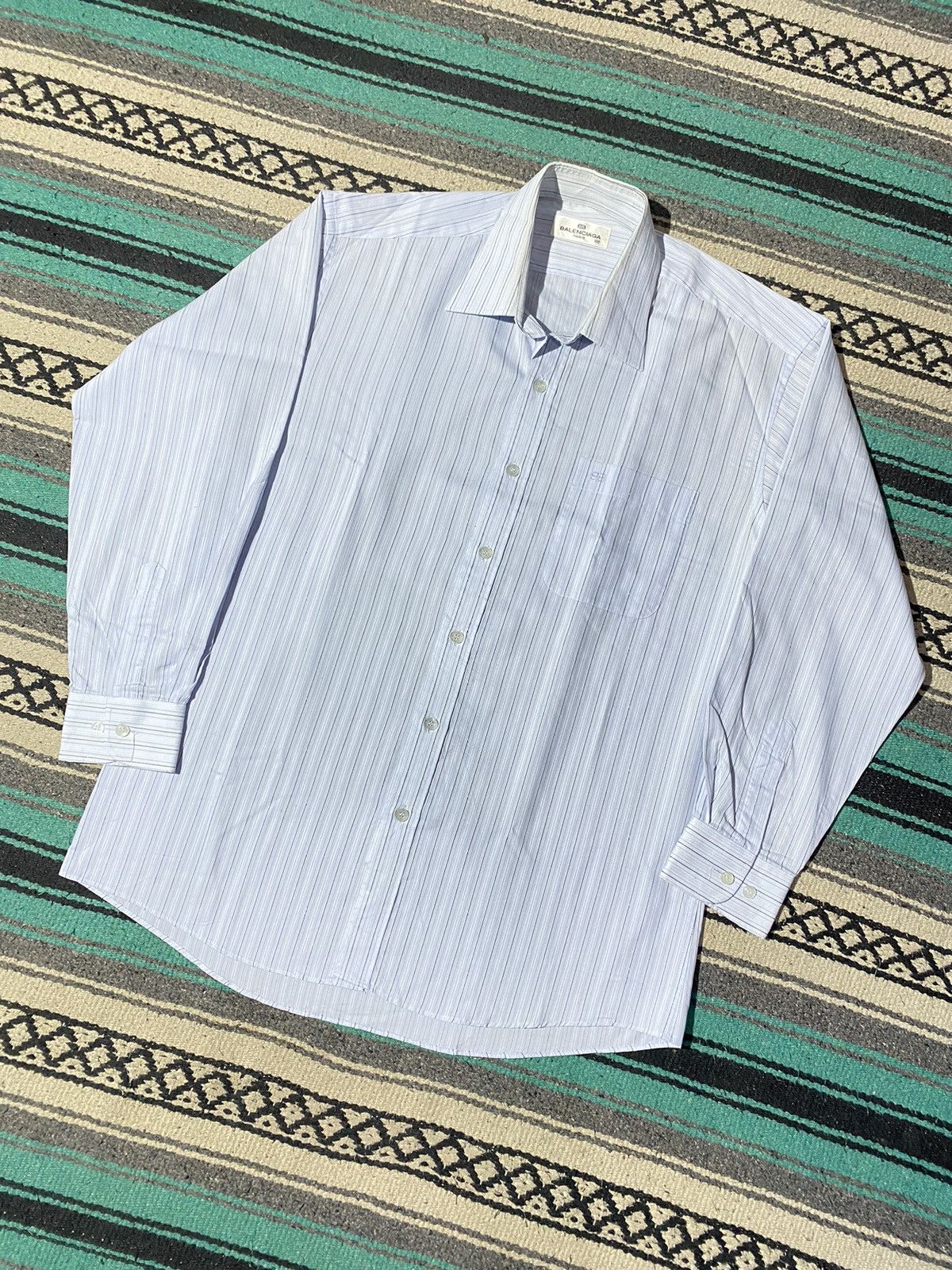 Balenciaga Balenciaga Striped Shirt Size US L / EU 52-54 / 3 - 2 Thumbnail