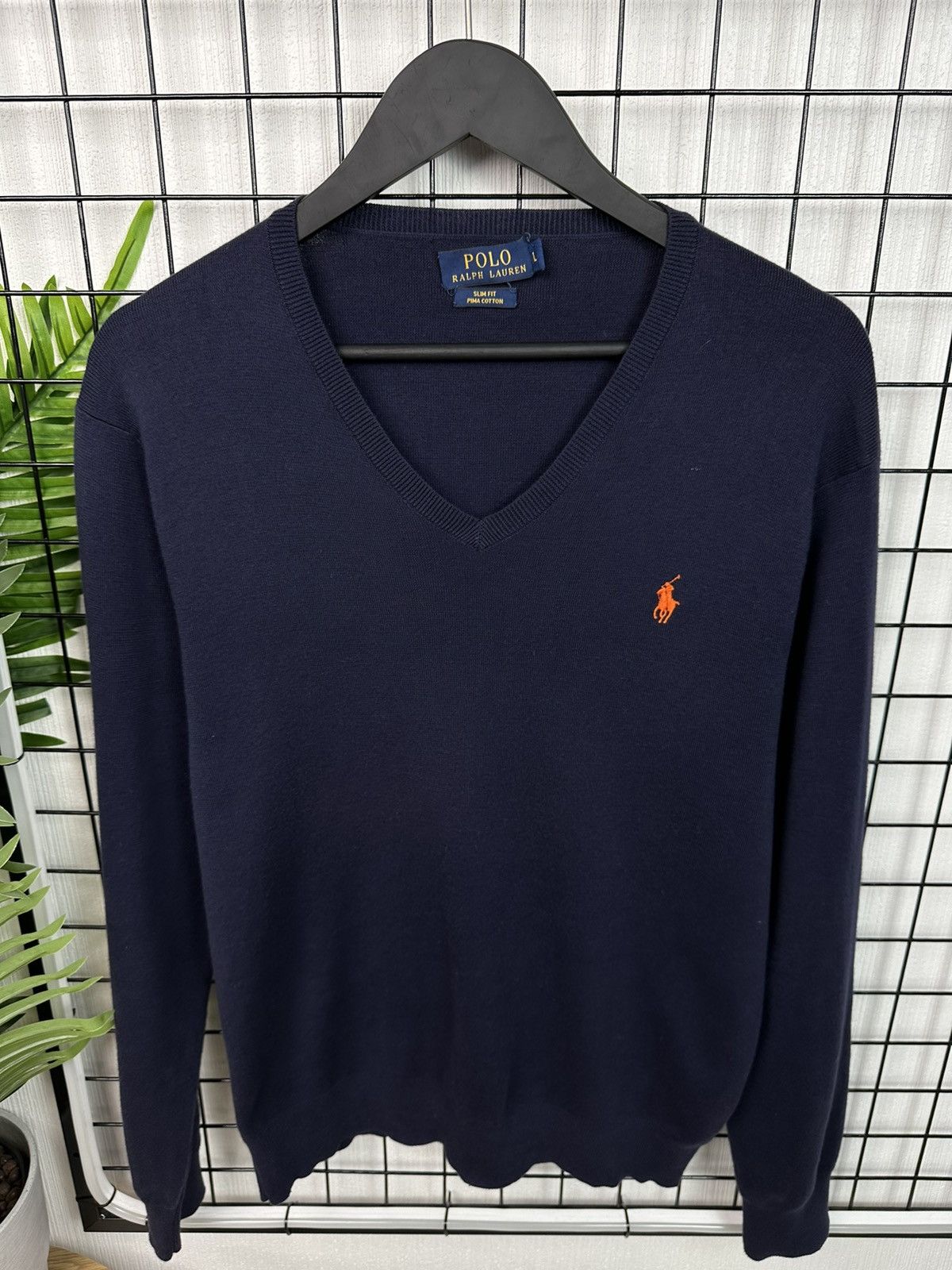 Polo Ralph Lauren × Ralph Lauren × Vintage Vintage Polo Ralph Lauren Orange Logo Men L Light Sweater Size US L / EU 52-54 / 3 - 5 Thumbnail