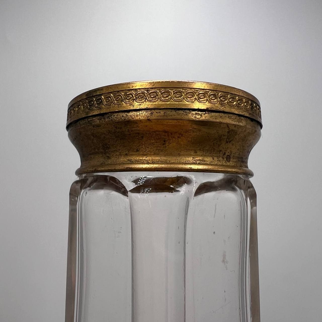 Vintage Antique Imperial Tsarism Perfume Bottle Brass Lid Guilloche Size ONE SIZE - 5 Thumbnail
