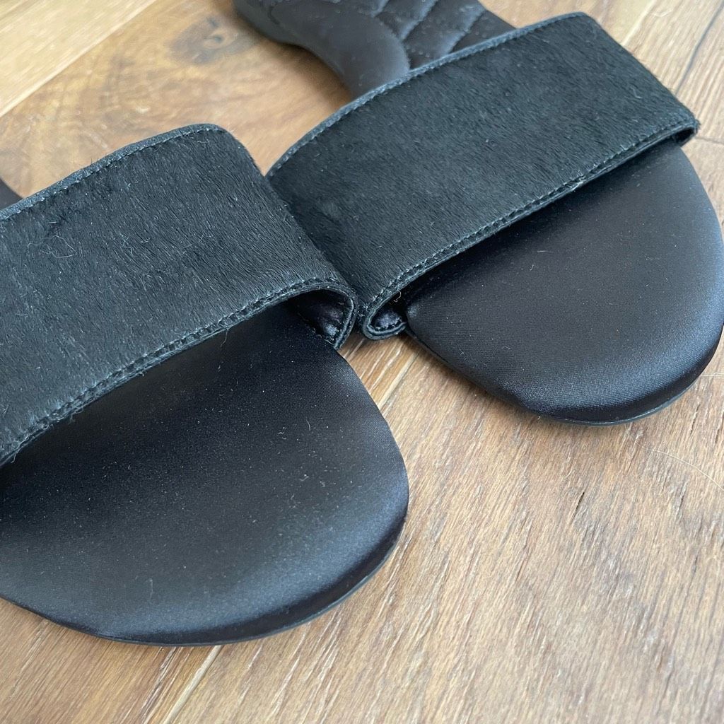 Other NWOB Birdies Sparrow Genuine Calf Hair Slide Sandal Black 9. Size US 9.5 / IT 39.5 - 2 Thumbnail