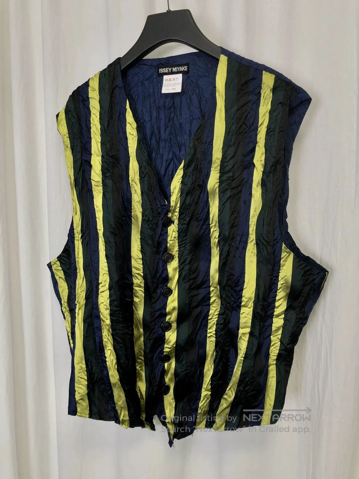 Issey Miyake Issey Miyake 1993 SS Pleated Striped Vest. Size US M / EU 48-50 / 2 - 4 Thumbnail