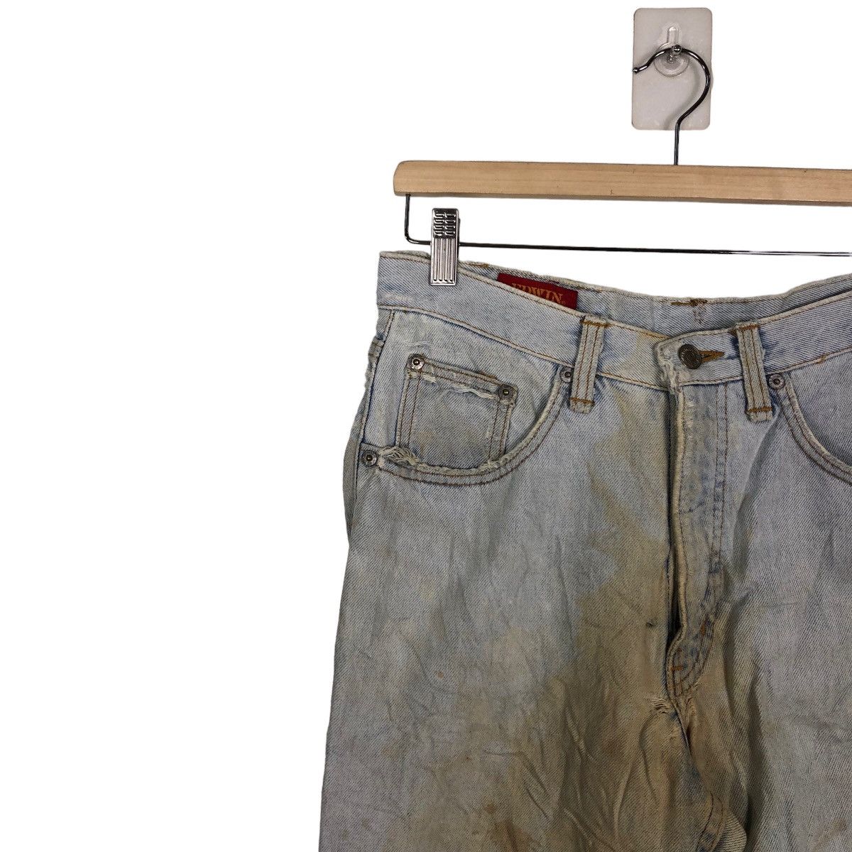 Japanese Brand 🔥70’s True Vintage Distressed Denim Jeans Edwin Made In Usa Size US 30 / EU 46 - 6 Thumbnail
