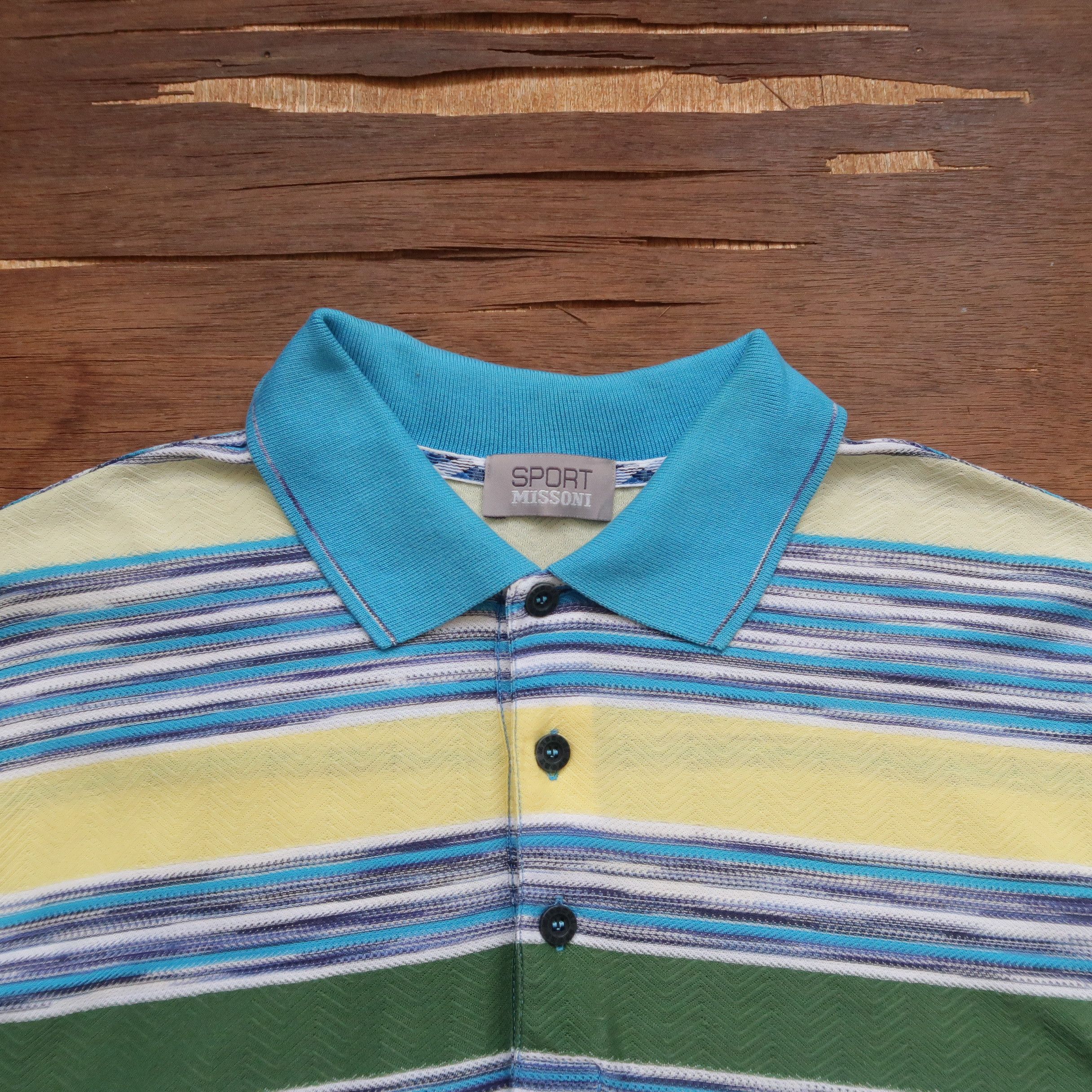 Missoni Vintage 90s Missoni Sport Psychedelic Polo Shirt Size US M / EU 48-50 / 2 - 3 Thumbnail