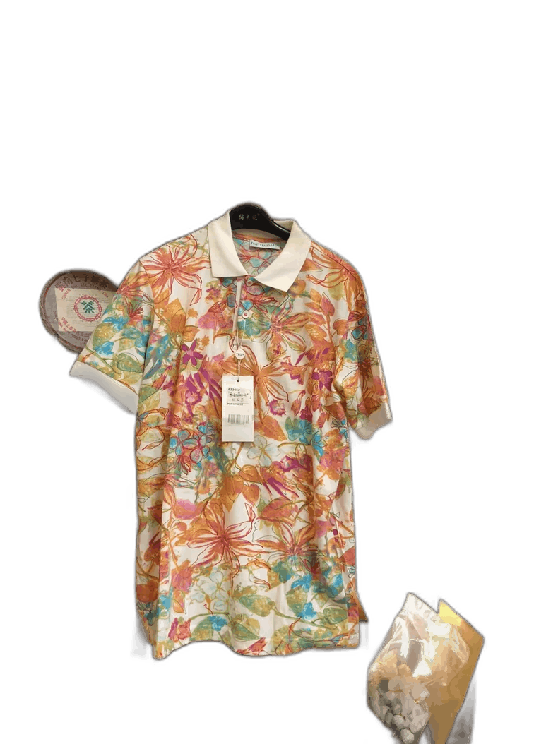Emporio Armani Trussardi Cotton Polo Shirt with Floral Design Size US L / EU 52-54 / 3 - 1 Thumbnail