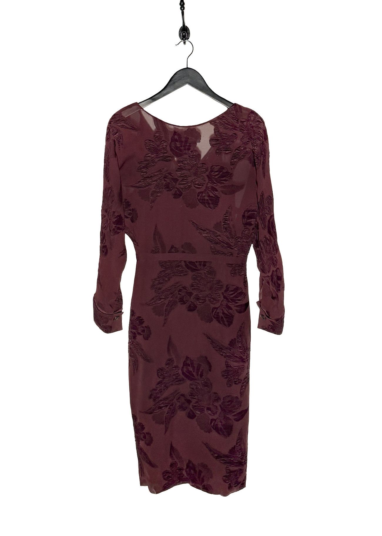 Gucci Gucci 2012 Runway Burgundy Sheer Floral Dress Size XS / US 0-2 / IT 36-38 - 1 Thumbnail
