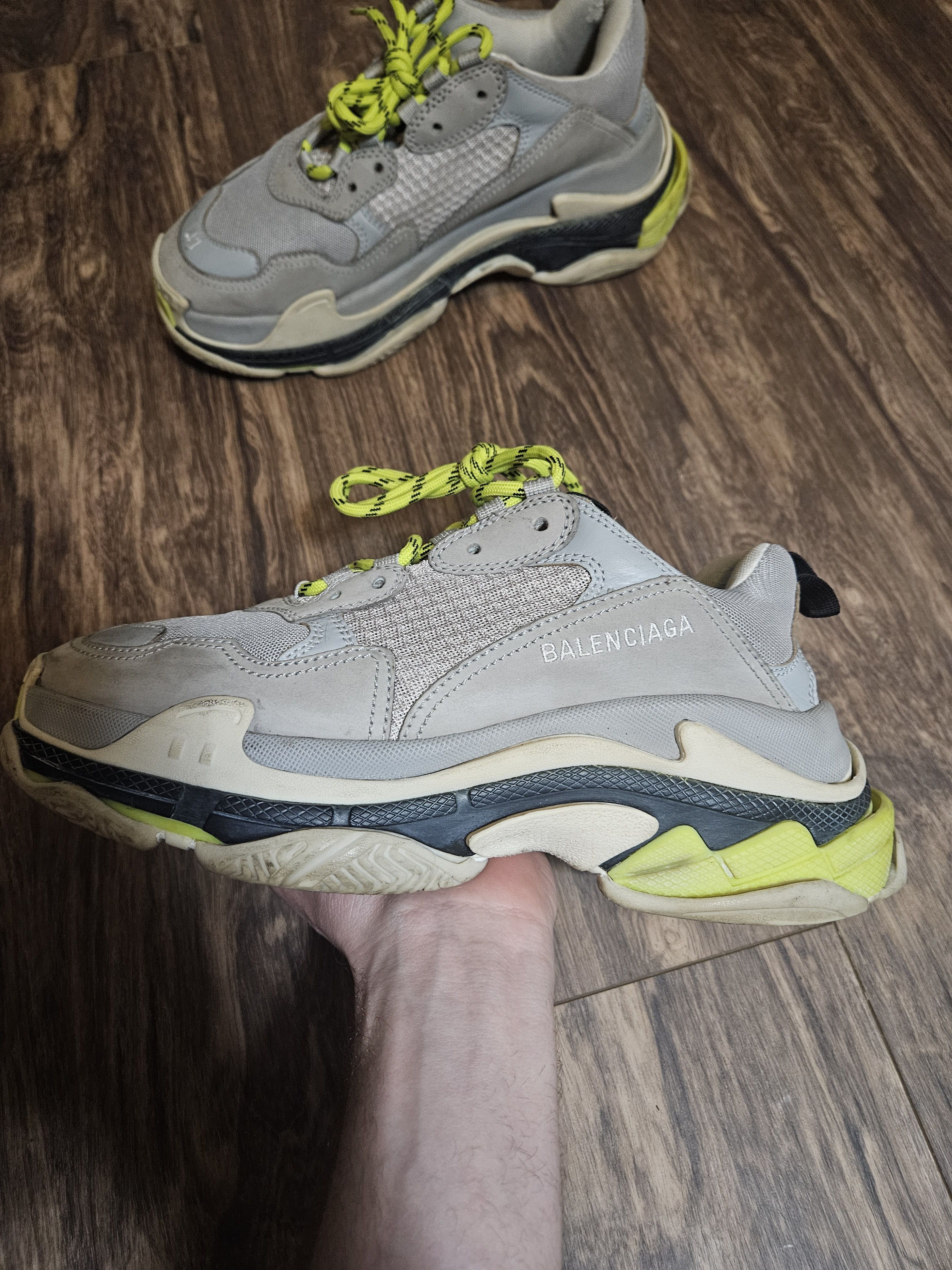 Balenciaga Balenciaga Triple S Gray Green Sz 41 Size US 8 / EU 41 - 2 Thumbnail