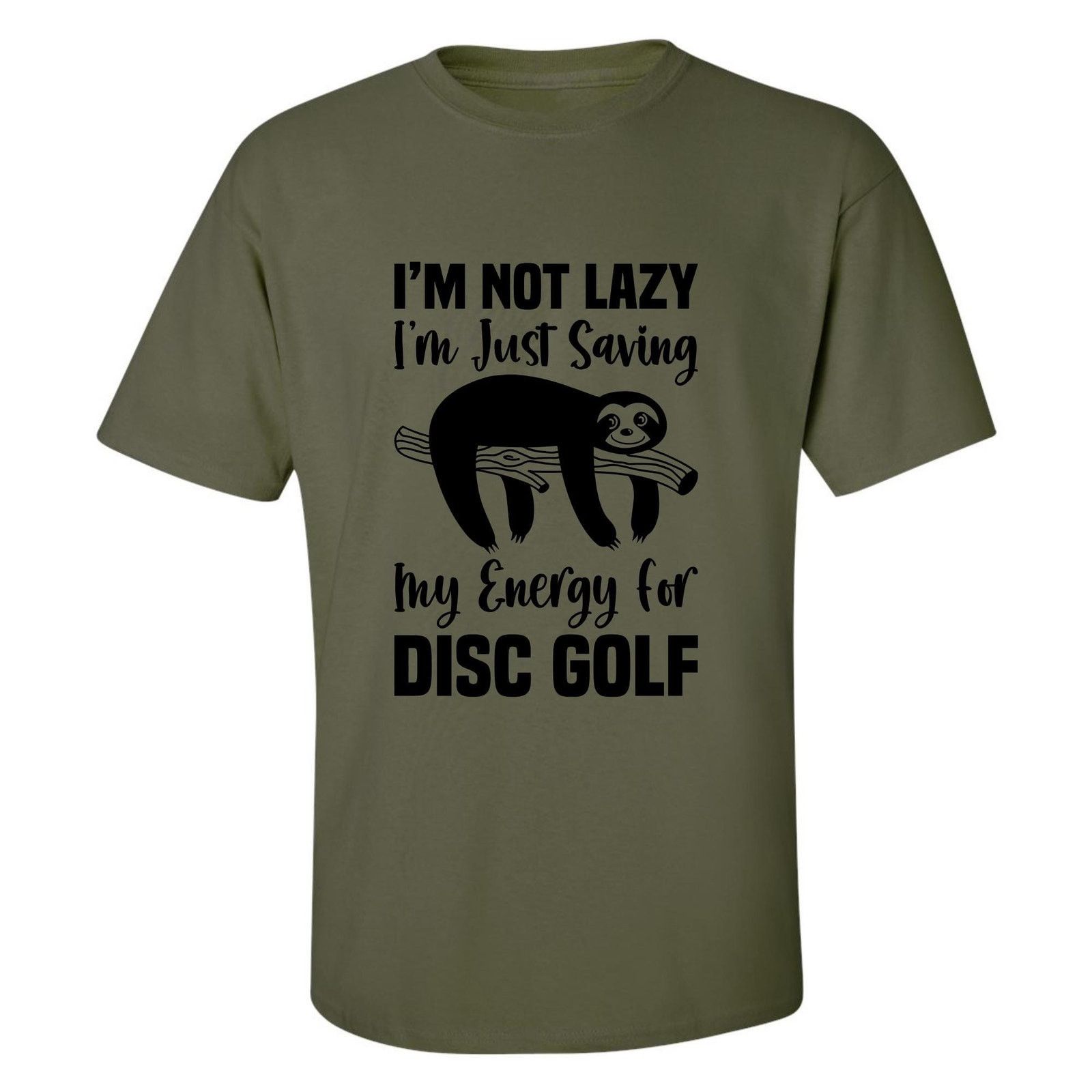 Gildan Disc Golf Shirt LAZY SLOTH Mens Graphic T Shirt Size US L / EU 52-54 / 3 - 7 Thumbnail
