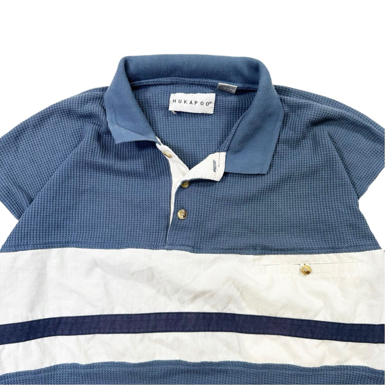 Vintage Vintage 90s Waffle Knit Bowling Shirt Size US XXL / EU 58 / 5 - 2 Thumbnail