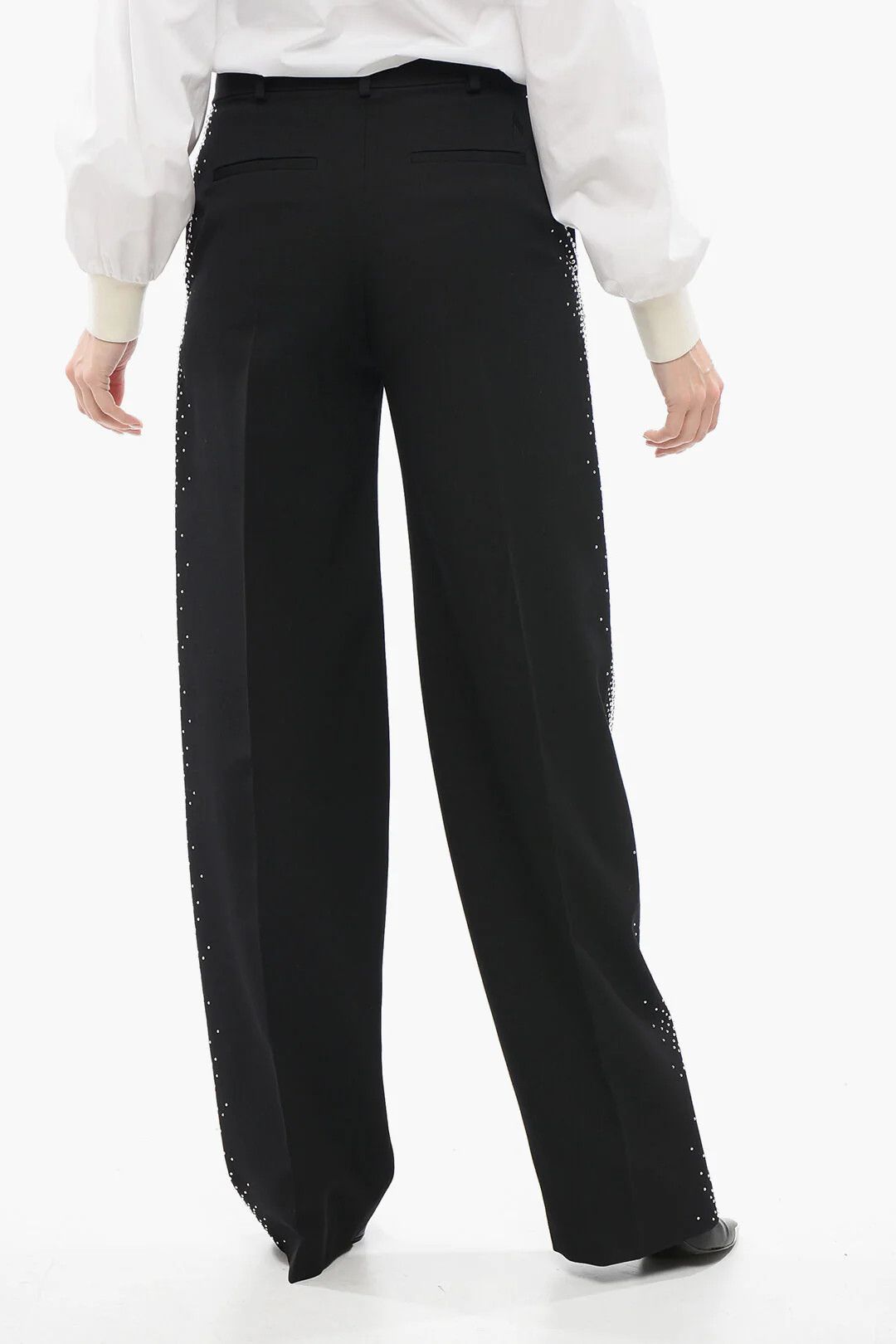 The Attico og1mm0426 Wide-Leg Pant in Black Size 27" / US 4 / IT 40 - 2 Thumbnail