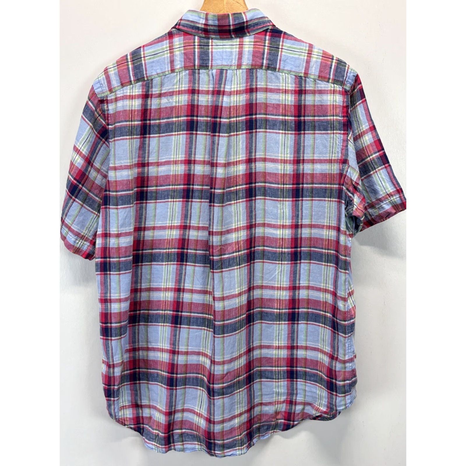 Polo Ralph Lauren Vtg Ralph Lauren Plaid 100% Linen Shirt Mens Large Classic Fit Short Sleeve Pony Size US L / EU 52-54 / 3 - 2 Thumbnail