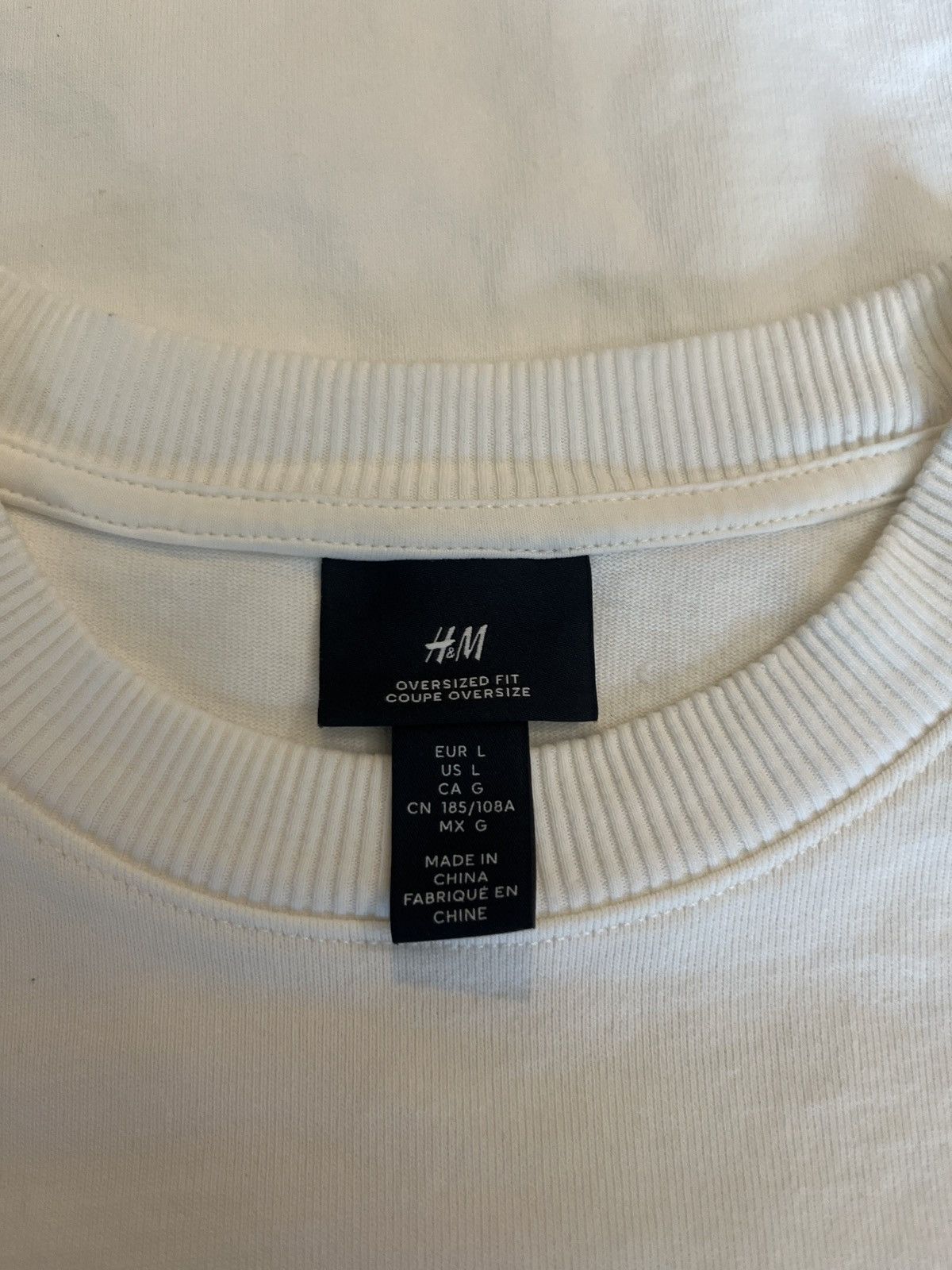 H&M cropped oversized white tee Size US L / EU 52-54 / 3 - 3 Thumbnail