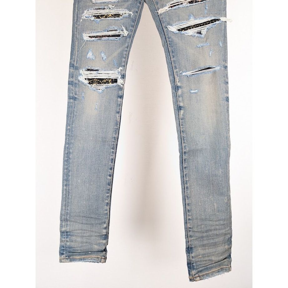 Amiri o1rshd1 Rainbow Paisley Thrasher Jeans in Clay Indigo Size US 28 / EU 44 - 4 Thumbnail