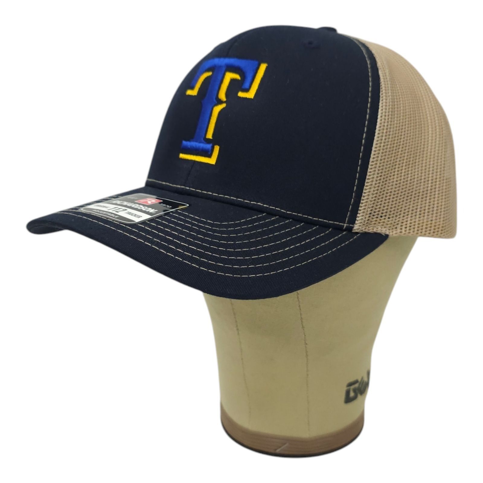 Richardson Richardson Blue Gold Embroidered T Logo Mesh Snapback Cap Size ONE SIZE - 2 Thumbnail