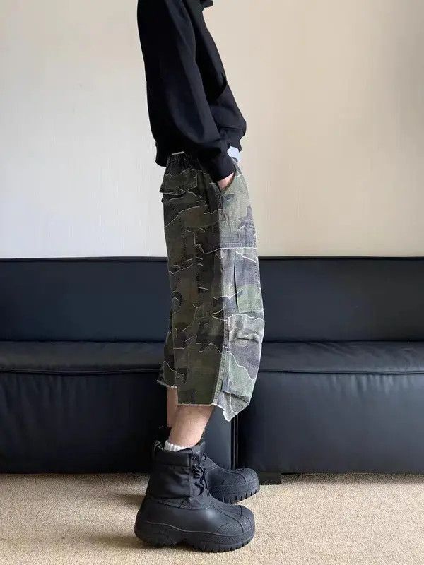 Vintage Akitsuma x Kino Camo Cargo Wide Leg Baggy Cargo Shorts Size US 28 / EU 44 - 2 Thumbnail