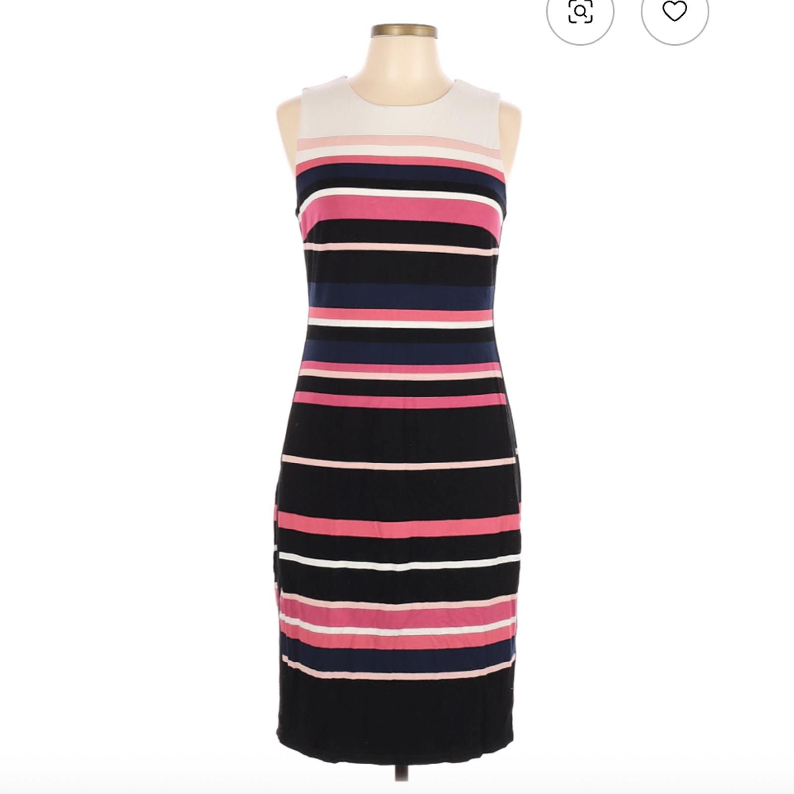 Other White House Black Market Size 10 Striped Casual Dress Size L / US 10 / IT 46 - 1 Thumbnail