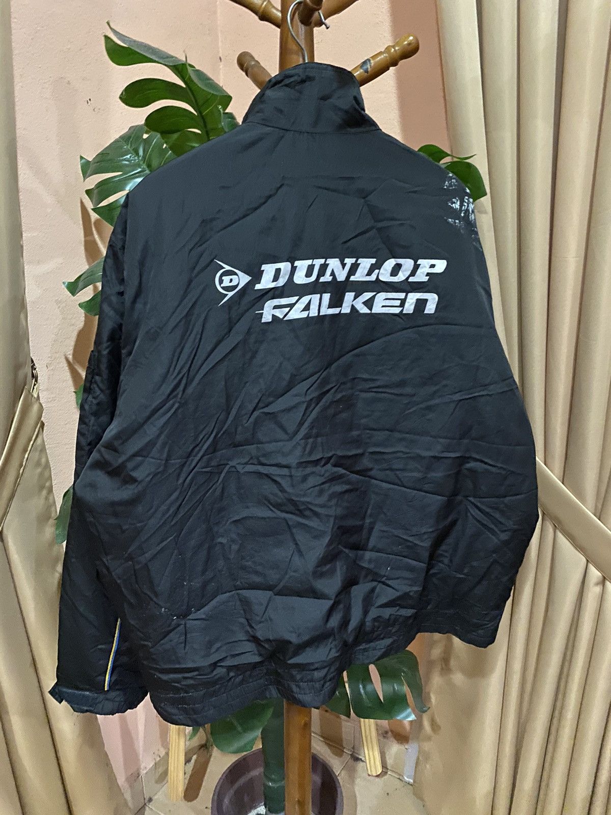 Vintage Dunlop Falken Racing Jacket – Black Lightweight Zip-Up, XL Size US XL / EU 56 / 4 - 7 Thumbnail