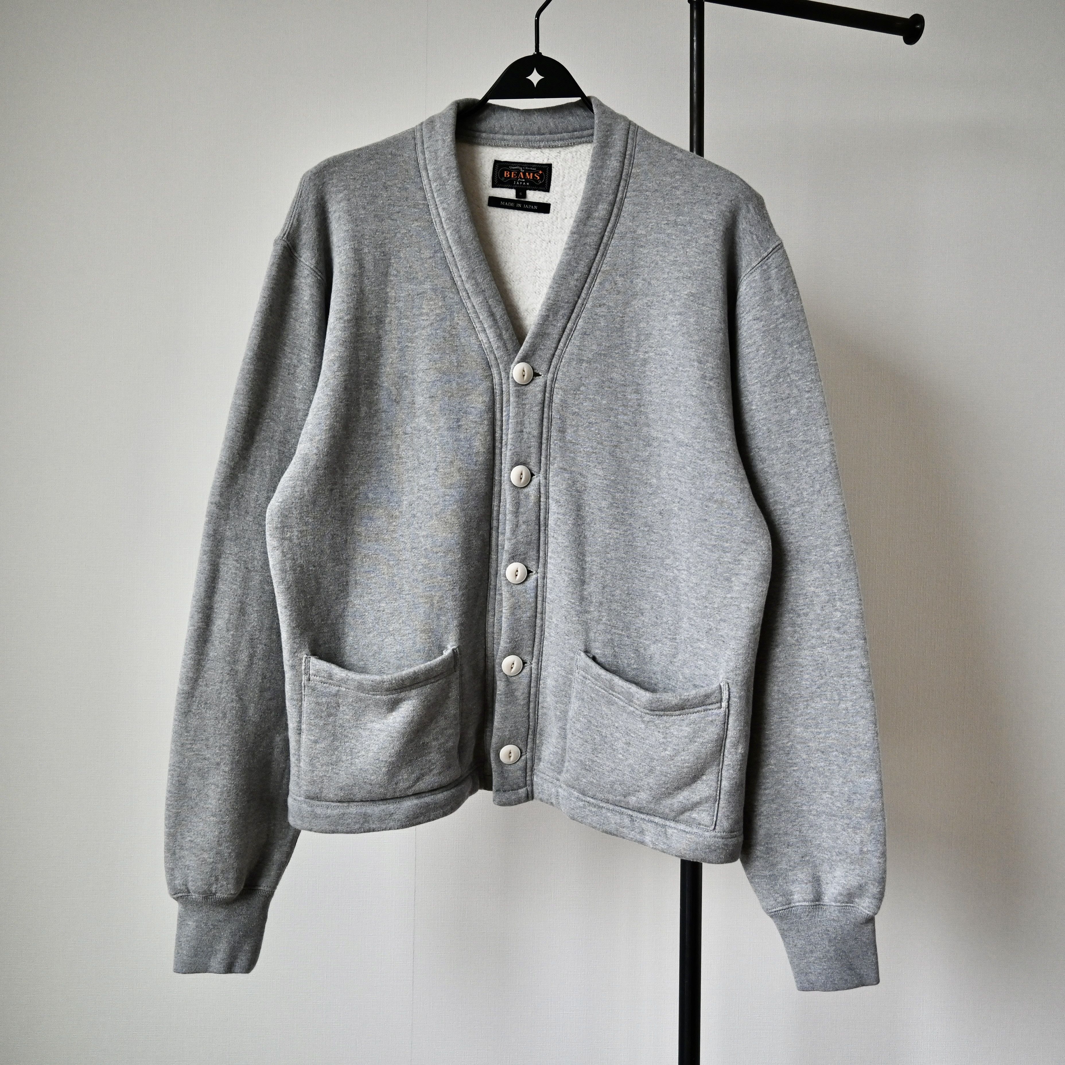 Beams Plus BEAMS Plus soft-fleeced sweat V cardigan, made in Japan Size US S / EU 44-46 / 1 - 1 Thumbnail
