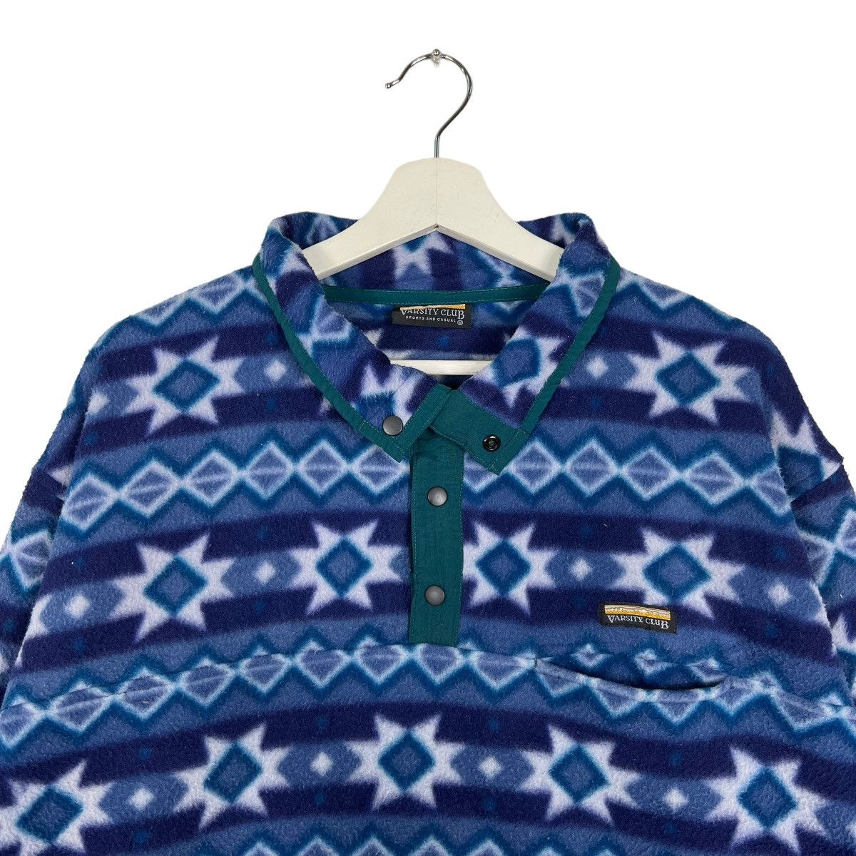 Japanese Brand 🔥VINTAGE ANORAK HALF SNAPPED PRINTED FLEECE BY VARSITY CLUB Size US M / EU 48-50 / 2 - 3 Thumbnail