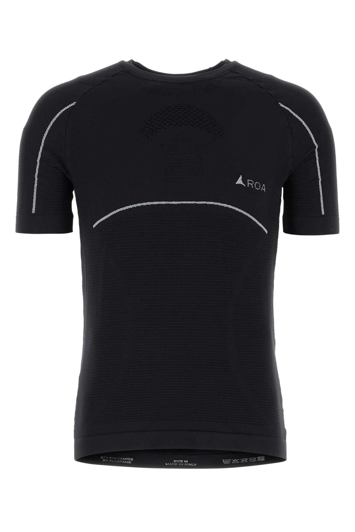 image of Roa Black Stretch Nylon Fungi T-Shirt, Men's (Size Small)