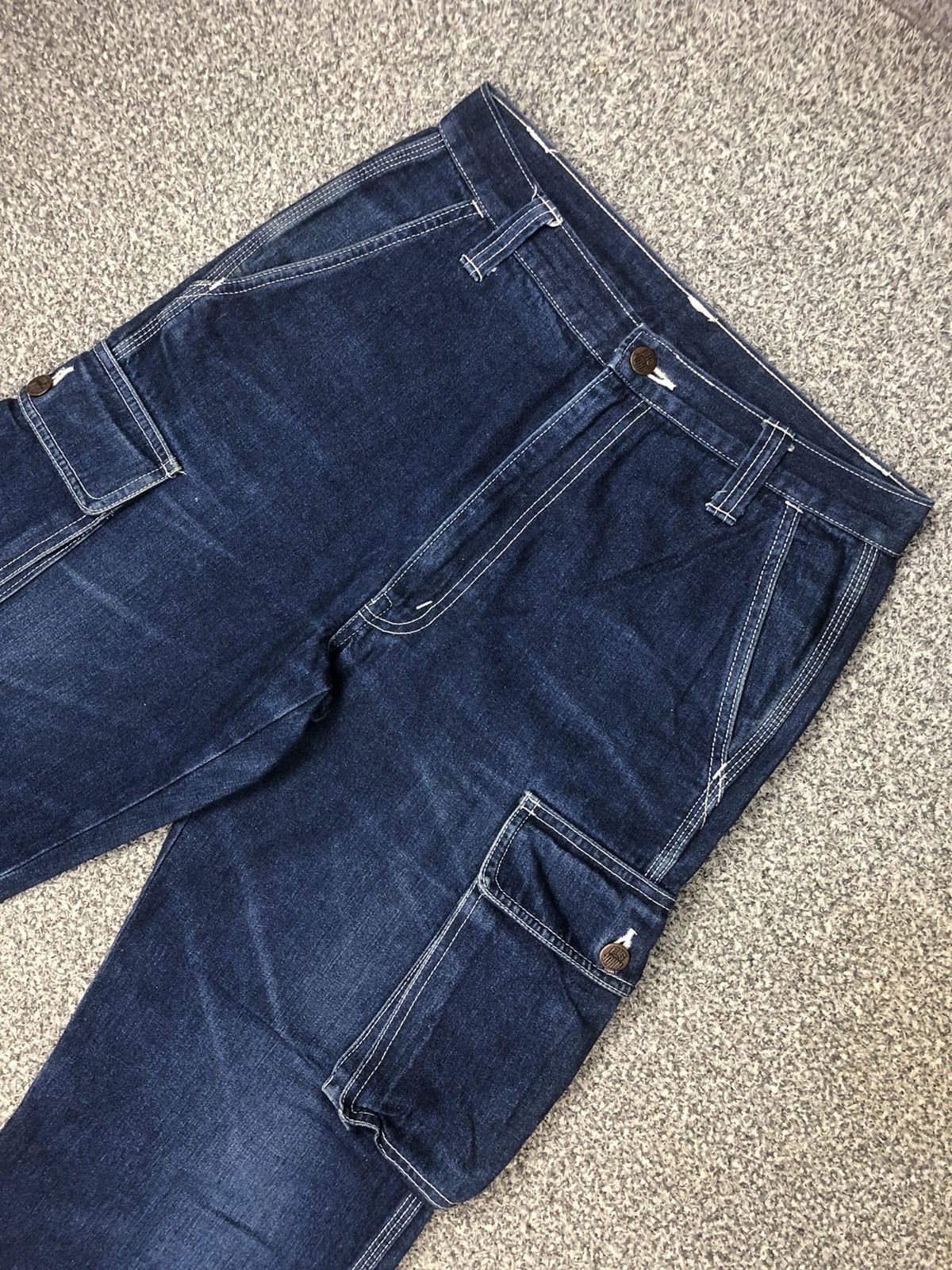 Big John × Japanese Brand × Vintage Vintage 90s BiG JOHN World Workers Cargo Jeans Size US 30 / EU 46 - 2 Thumbnail