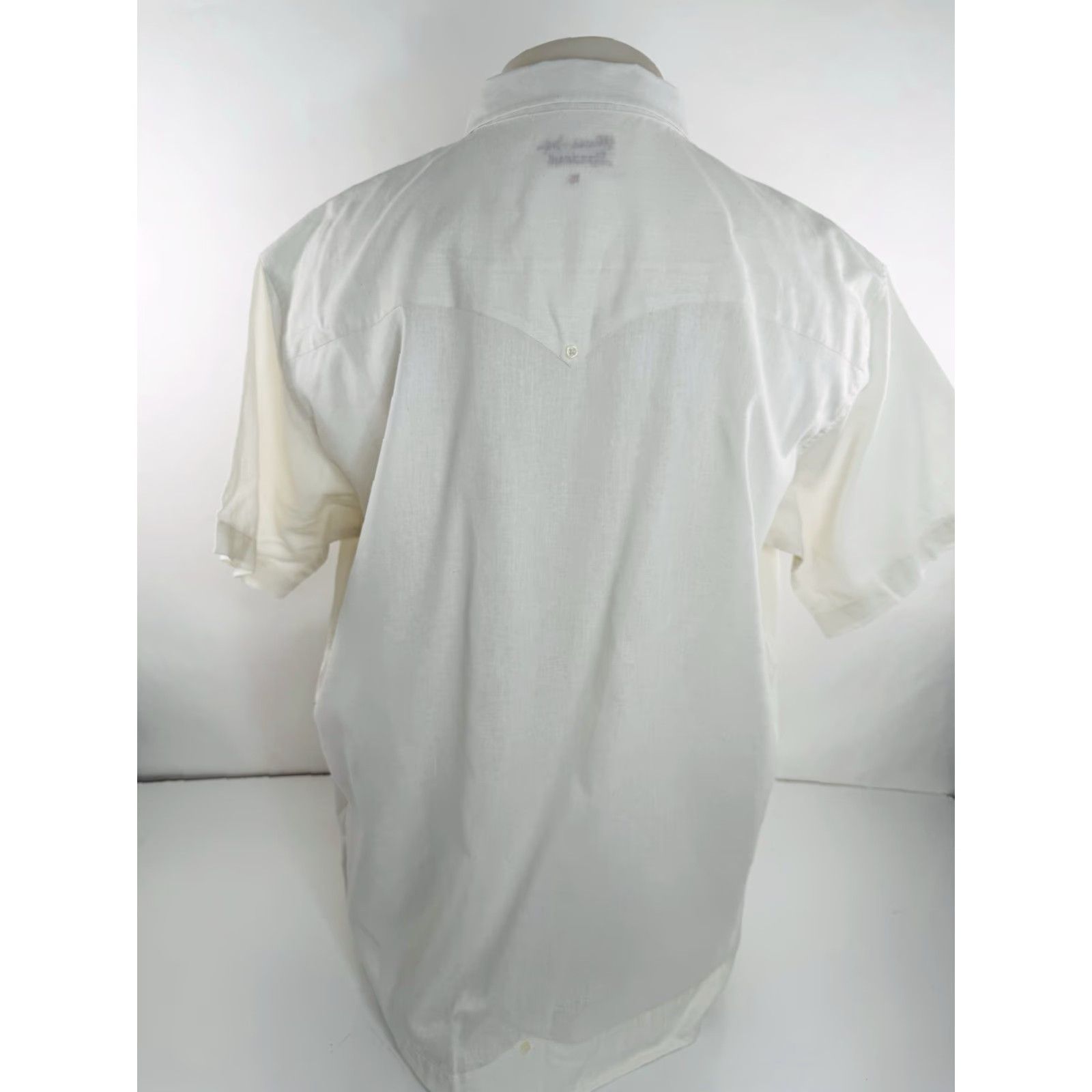 Vintage TEXAS STANDARD Linen XL Shirt Mens Ivory Short Sleeve Button-Up - EXCELLENT Size US XL / EU 56 / 4 - 3 Thumbnail