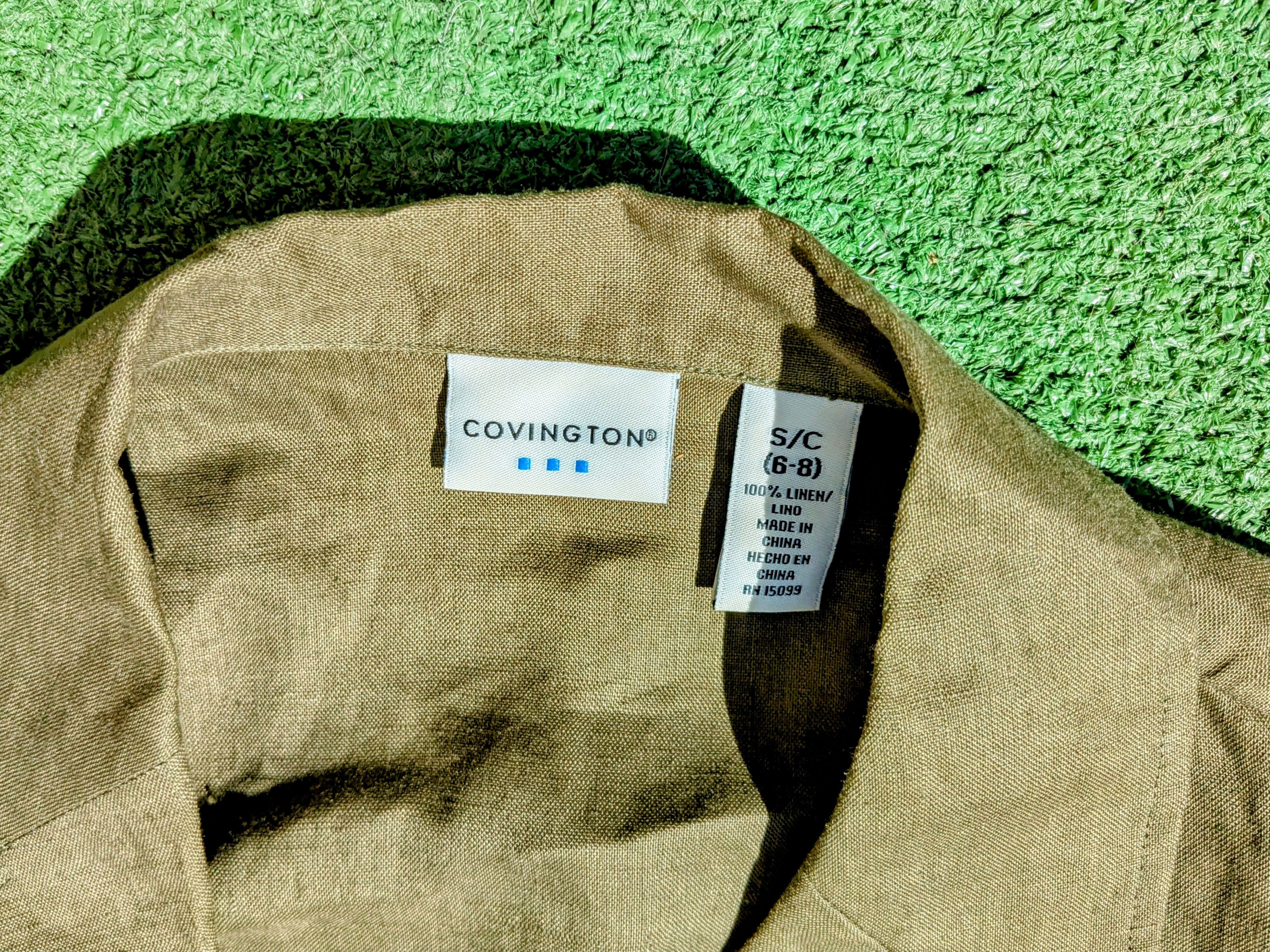Designer Olive Button Sleeveless Shirt+Petite Shorts 2pc Outfit Set Size S / US 4 / IT 40 - 6 Thumbnail