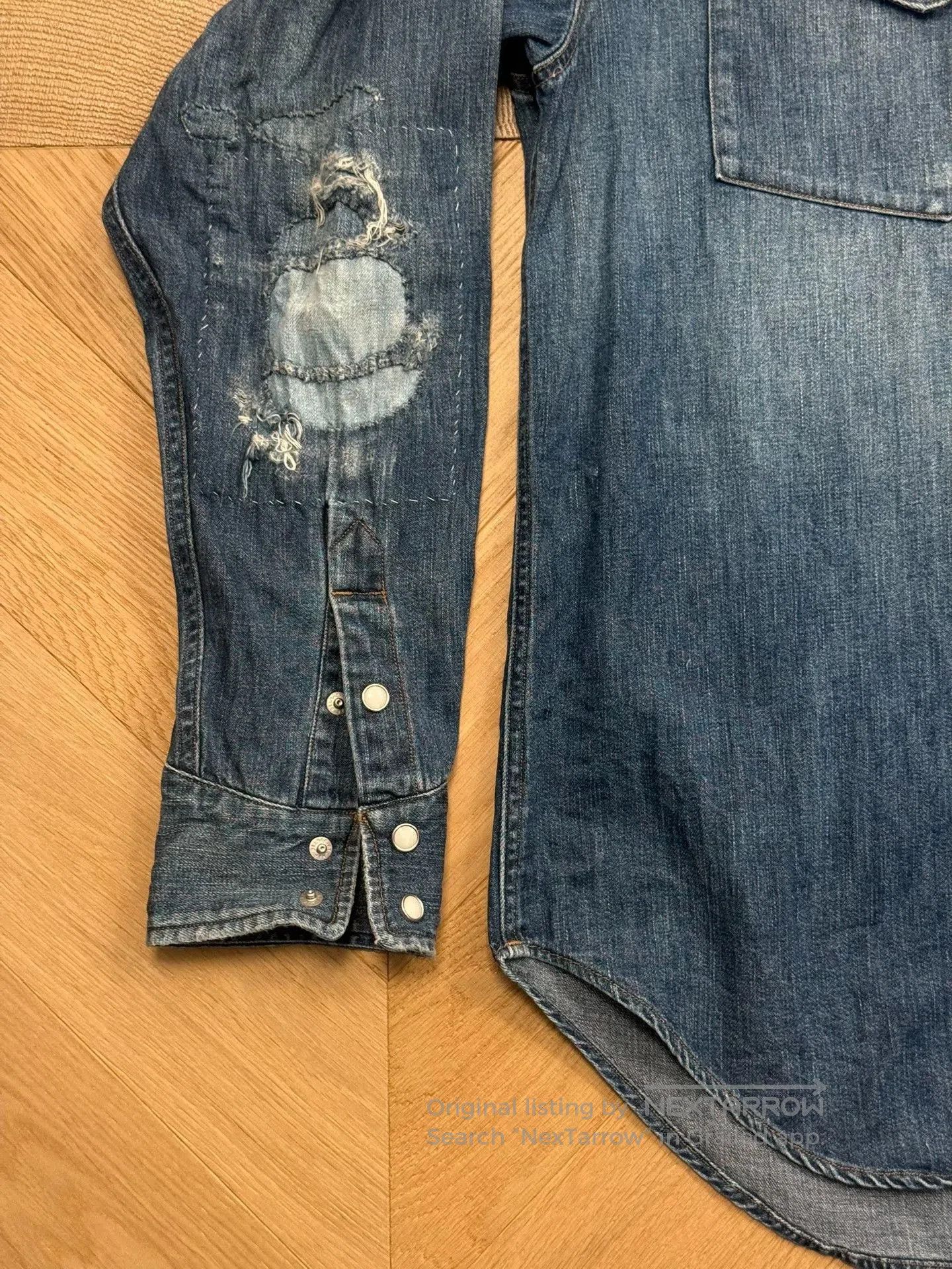 Old Joe Old Joe Distressed Washed Denim Shirt. Size US M / EU 48-50 / 2 - 4 Thumbnail
