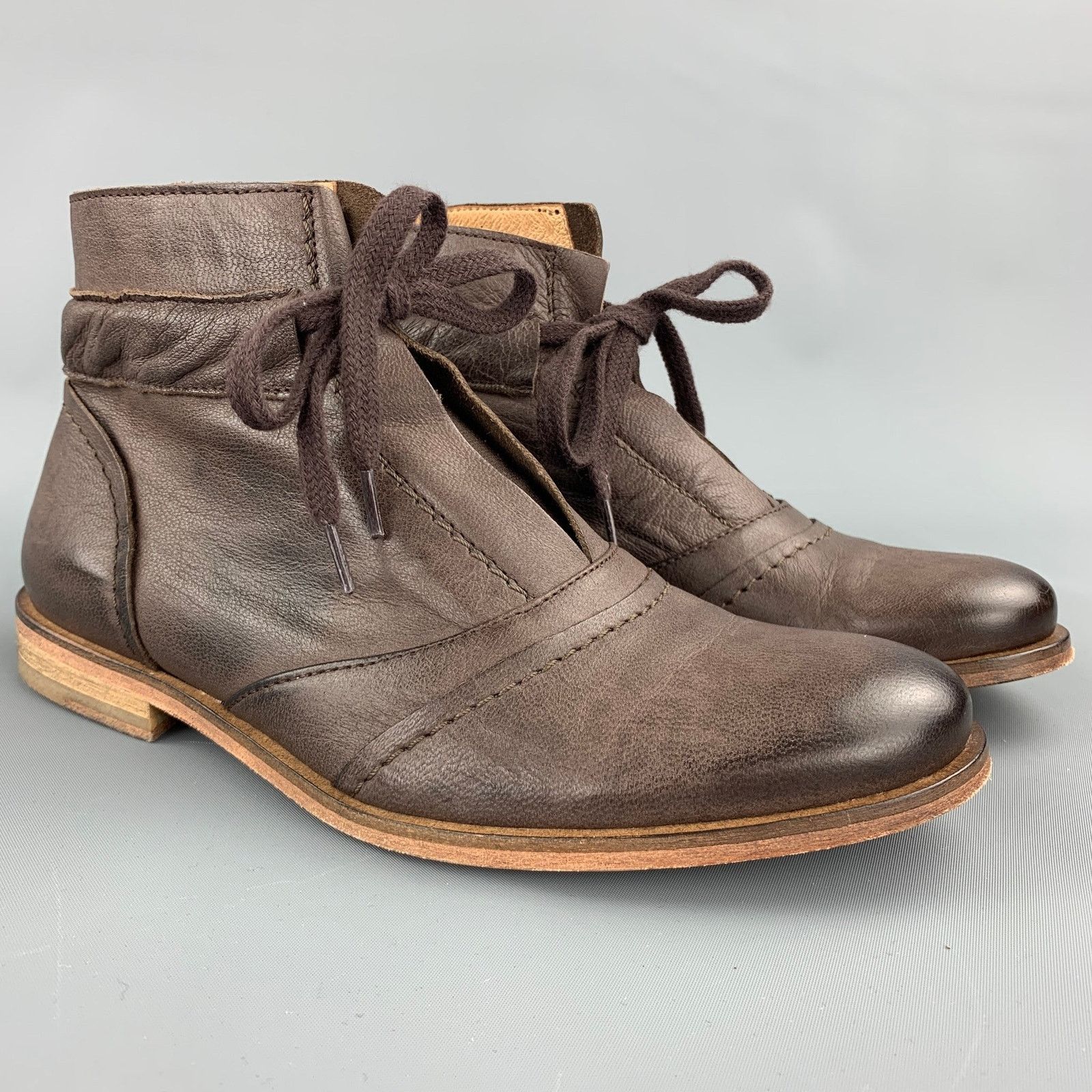 Other ACOTE Size 6 Brown Leather Lace Up Ankle Boots Size US 6 / IT 36 - 2 Thumbnail