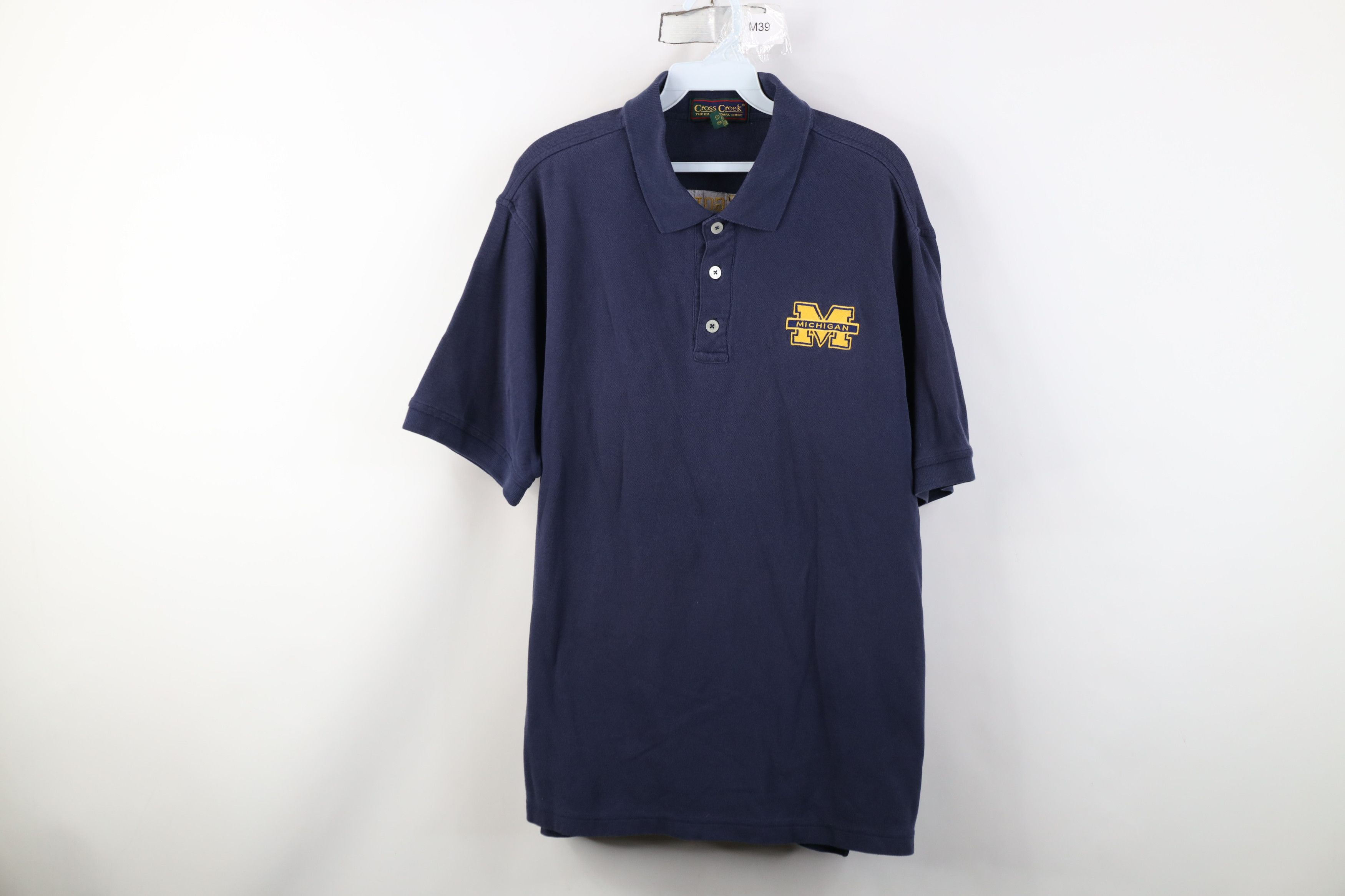 Vintage Vintage 90s Spell University of Michigan Golf Polo Go Blue Size US L / EU 52-54 / 3 - 1 Thumbnail