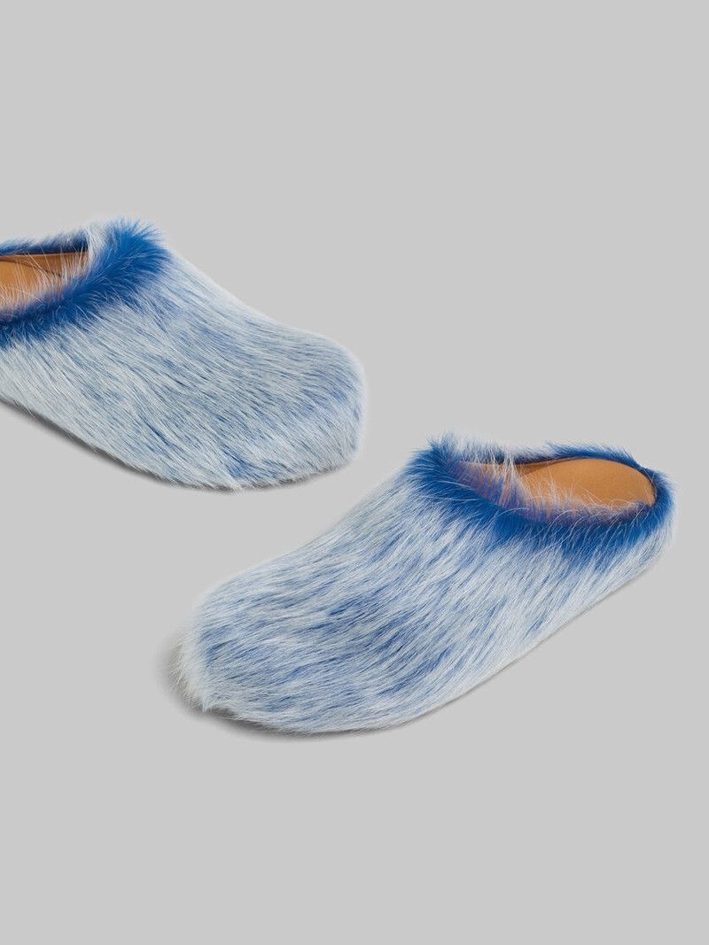 Marni o1f1d3z0526 Long-Haired Calfskin Fussbett Sabot Blue/Lilac Size US 8 / EU 41 - 5 Thumbnail