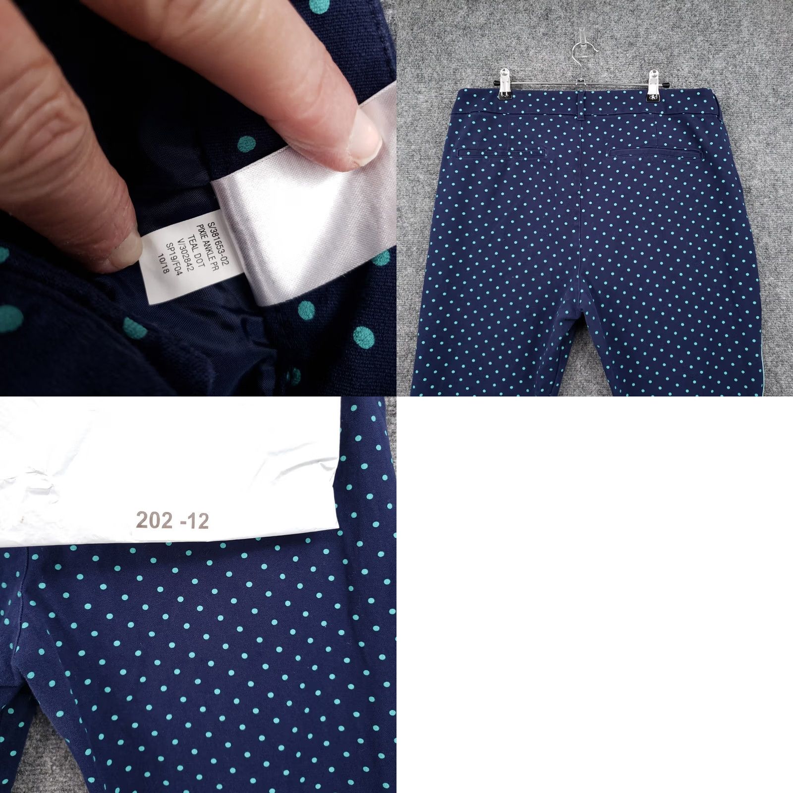 Old Navy Old Navy Womens Plus 18 Blue High Waisted Pixie Ankle Pants Polka Dots Size 40" / US 18 - 9 Thumbnail