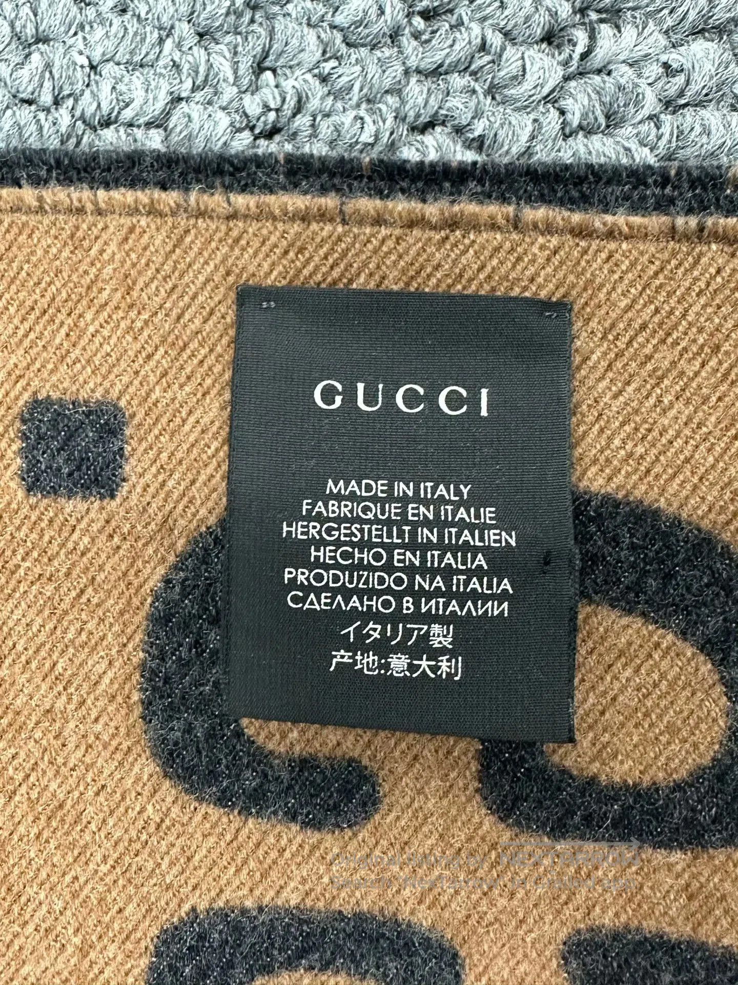 Gucci Guicci Grey and brown color block old flower print double- Size ONE SIZE - 5 Thumbnail