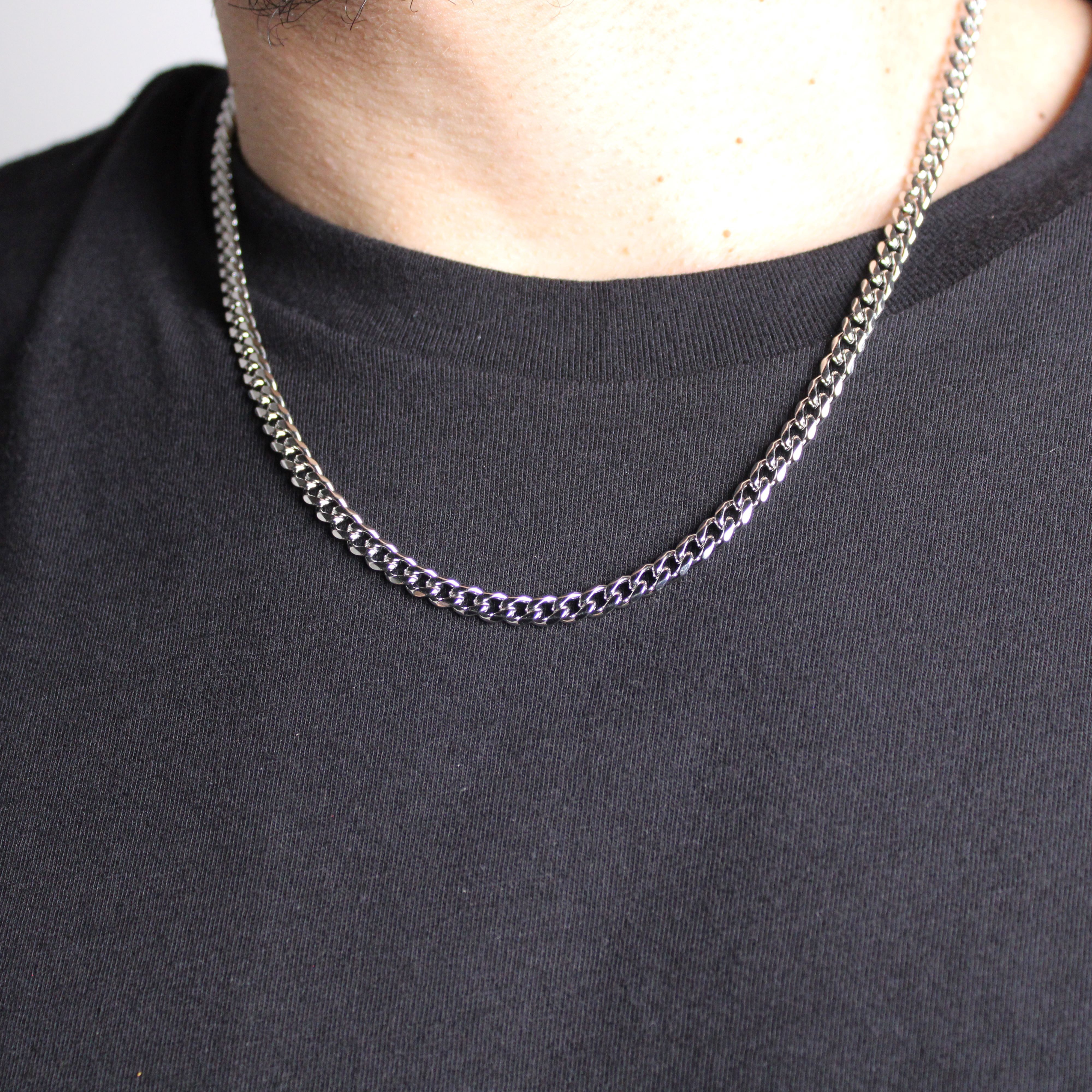 Jewelry Silver 5mm Cuban Link Chain 18" - 24" Size ONE SIZE - 2 Thumbnail