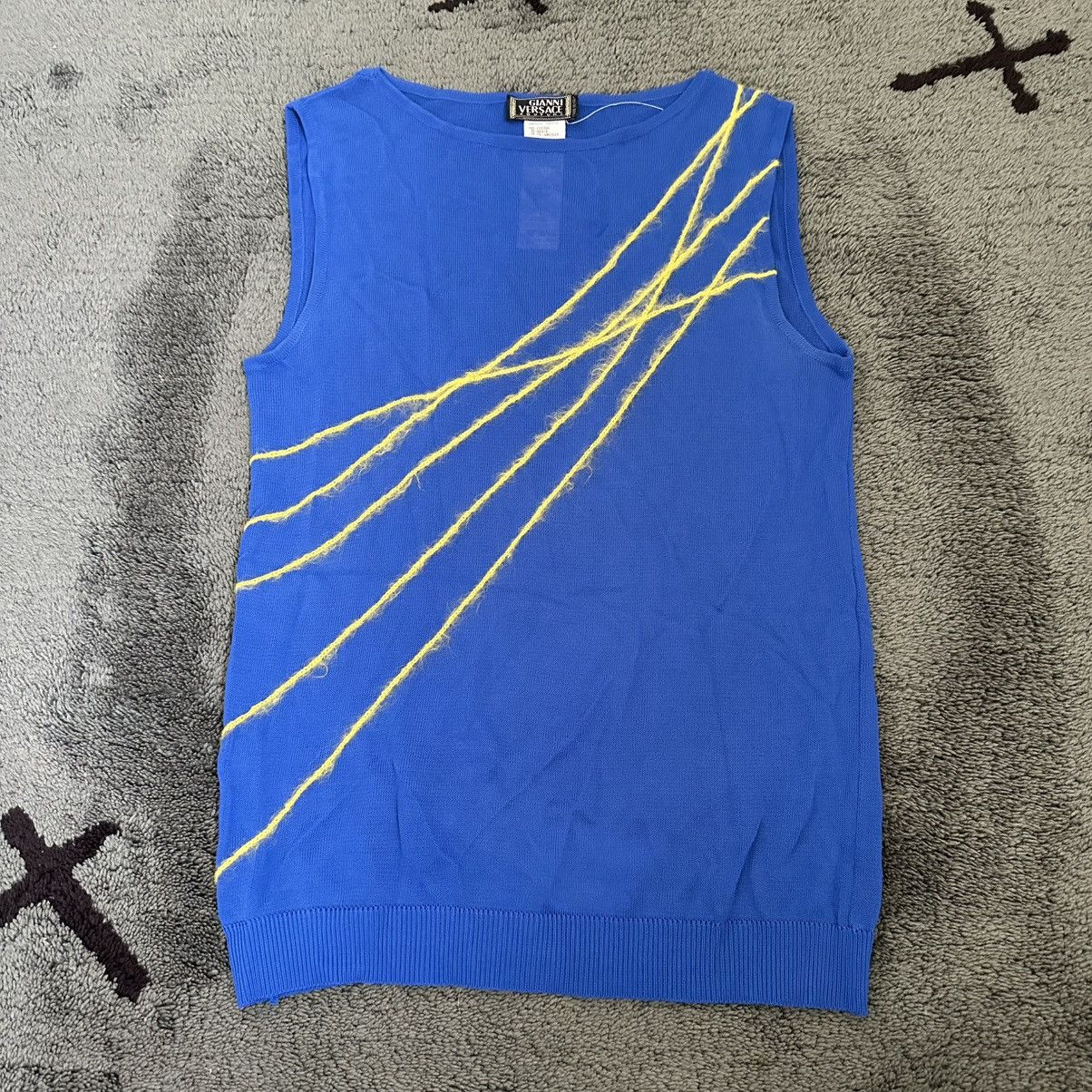 Versace Archive Gianni Versace Spring 1998 Yarn Knit Tank Top Size M / US 6-8 / IT 42-44 - 1 Thumbnail