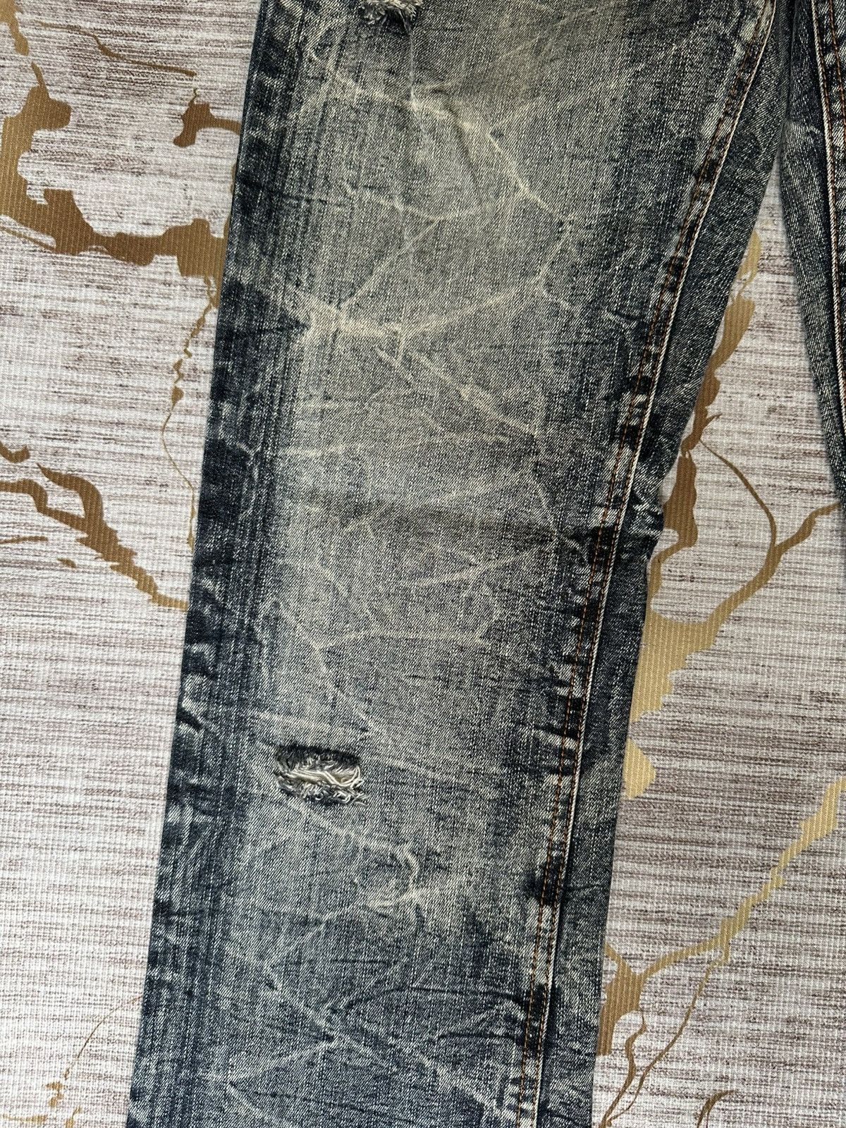 Tornado Mart FLARE Black Barcara Distressed Claw Marks Design Denim Size US 30 / EU 46 - 8 Thumbnail