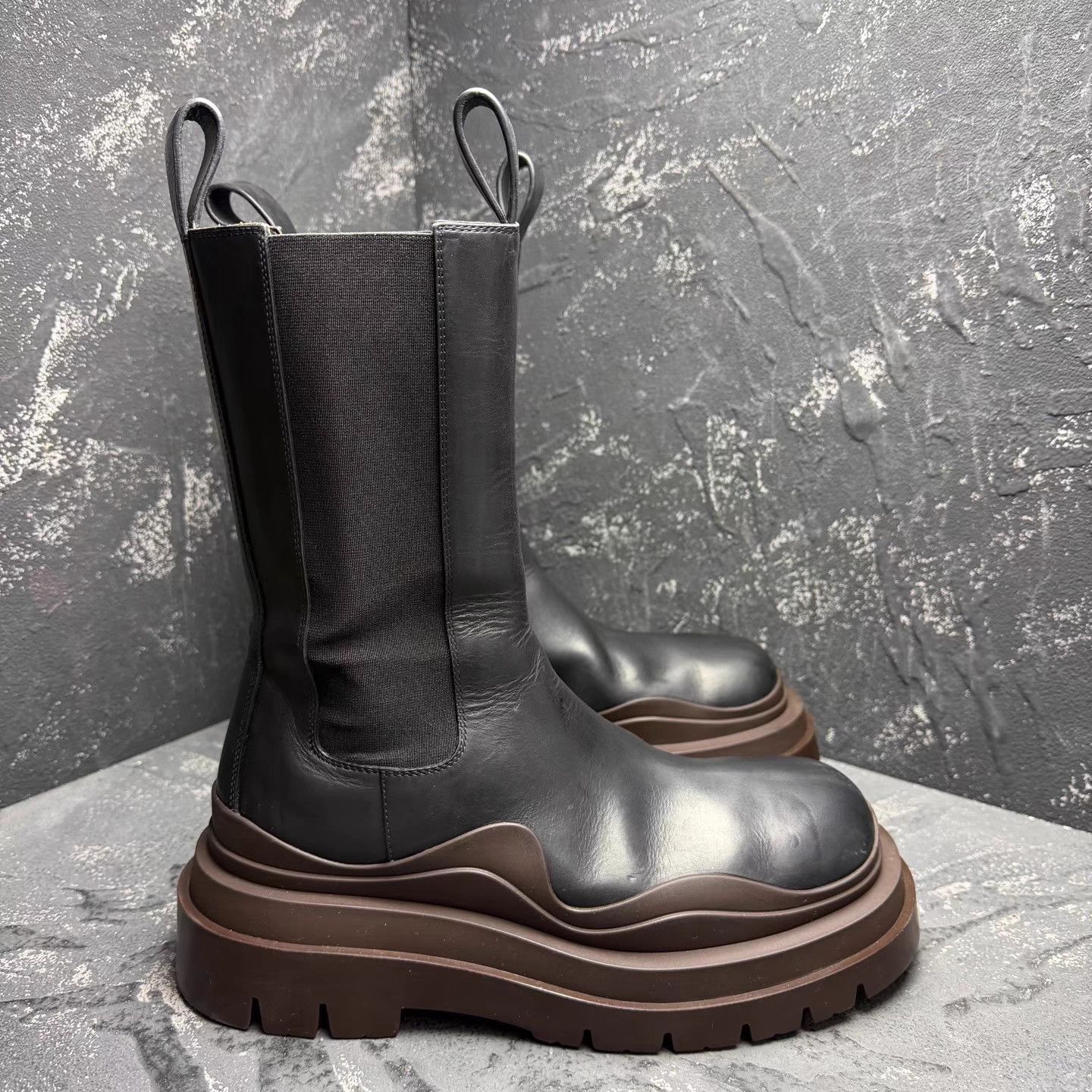 Bottega Veneta Bottega Veneta Black & Brown Thick-Sole Cigarette Boots Q10 Size US 8 / IT 38 - 5 Thumbnail