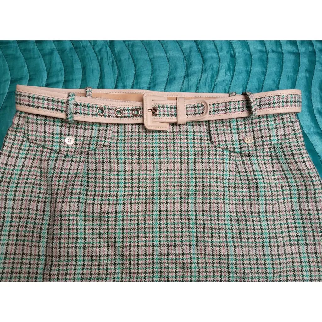 Paul & Joe Linen blend mid-length belted skirt Size 27" / US 4 / IT 40 - 2 Thumbnail